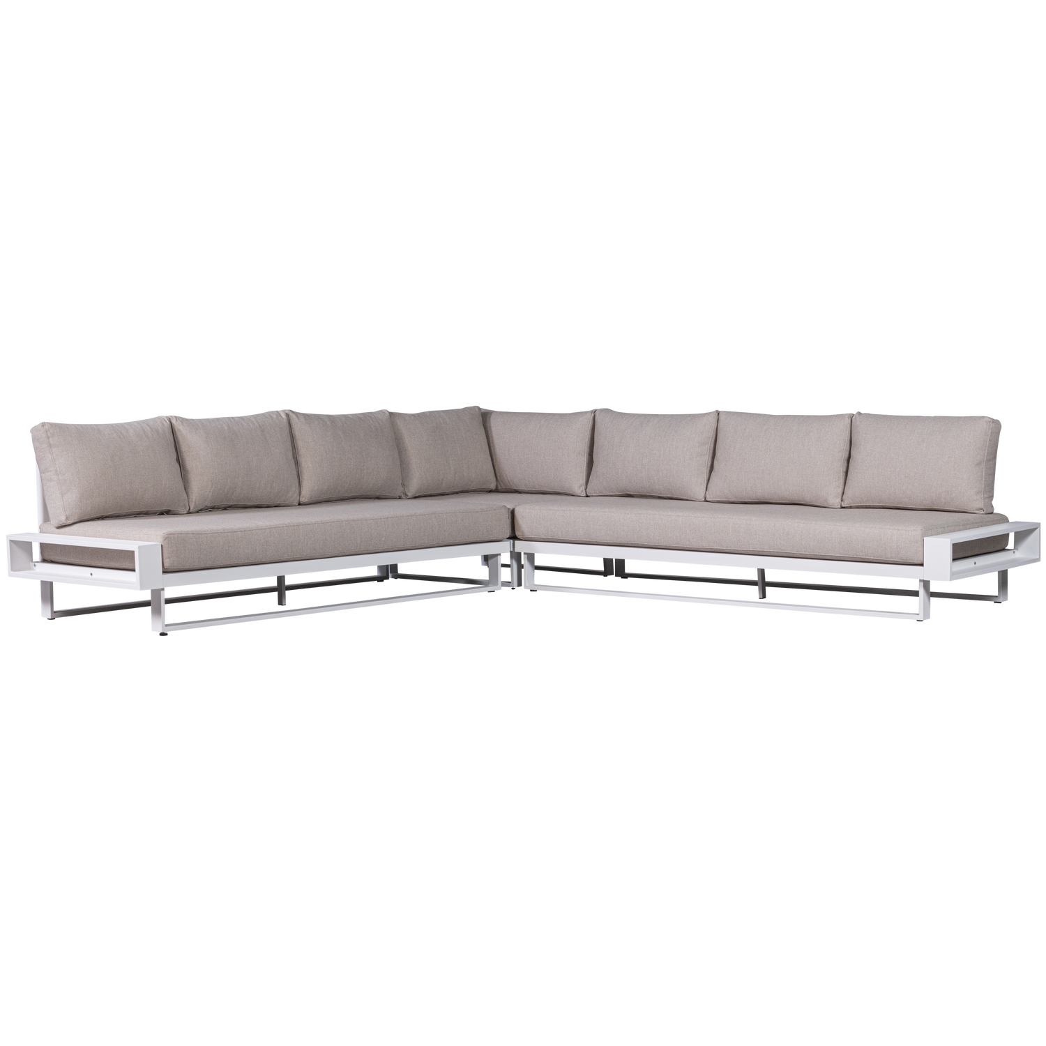 FLINT ECKBANK GARTEN ALUMINIUM WEISS/NATURLICH