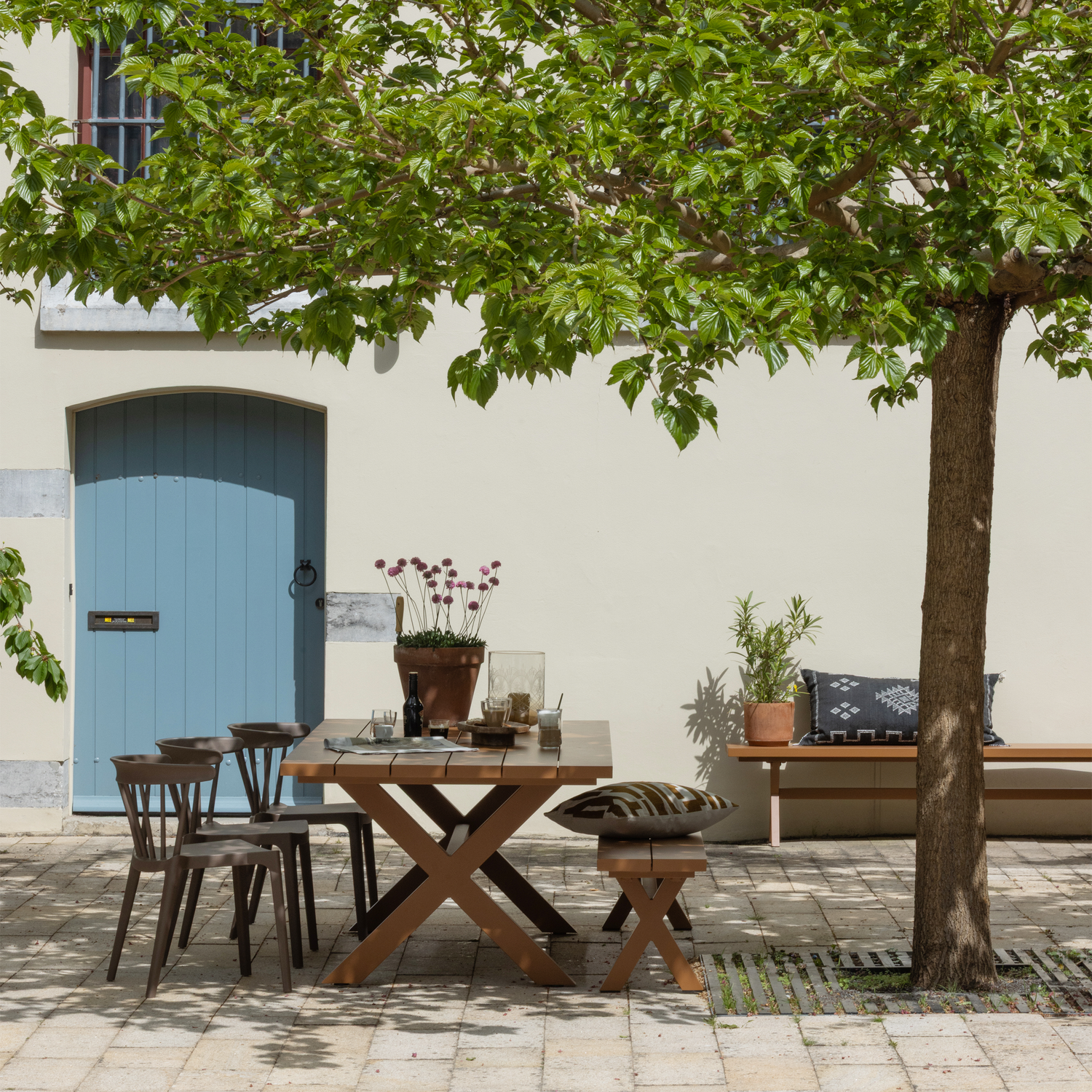 BLISS GARTENSTUHL MIT STANGEN BIOFASE BRAUN MELANGE