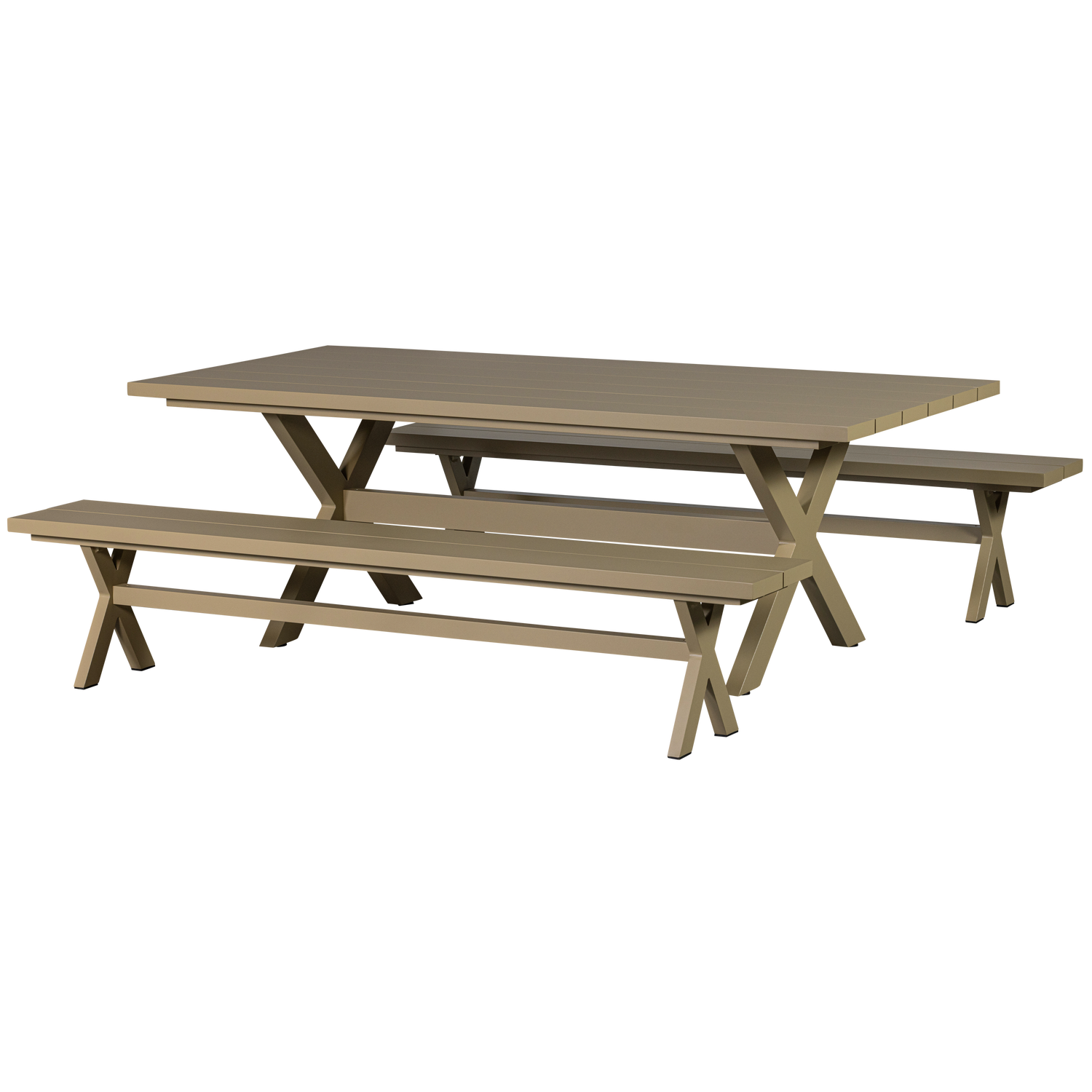 DELTA PICKNICK GARTEN TISCH ALUMINIUM GRUN/SAND 220x100CM
