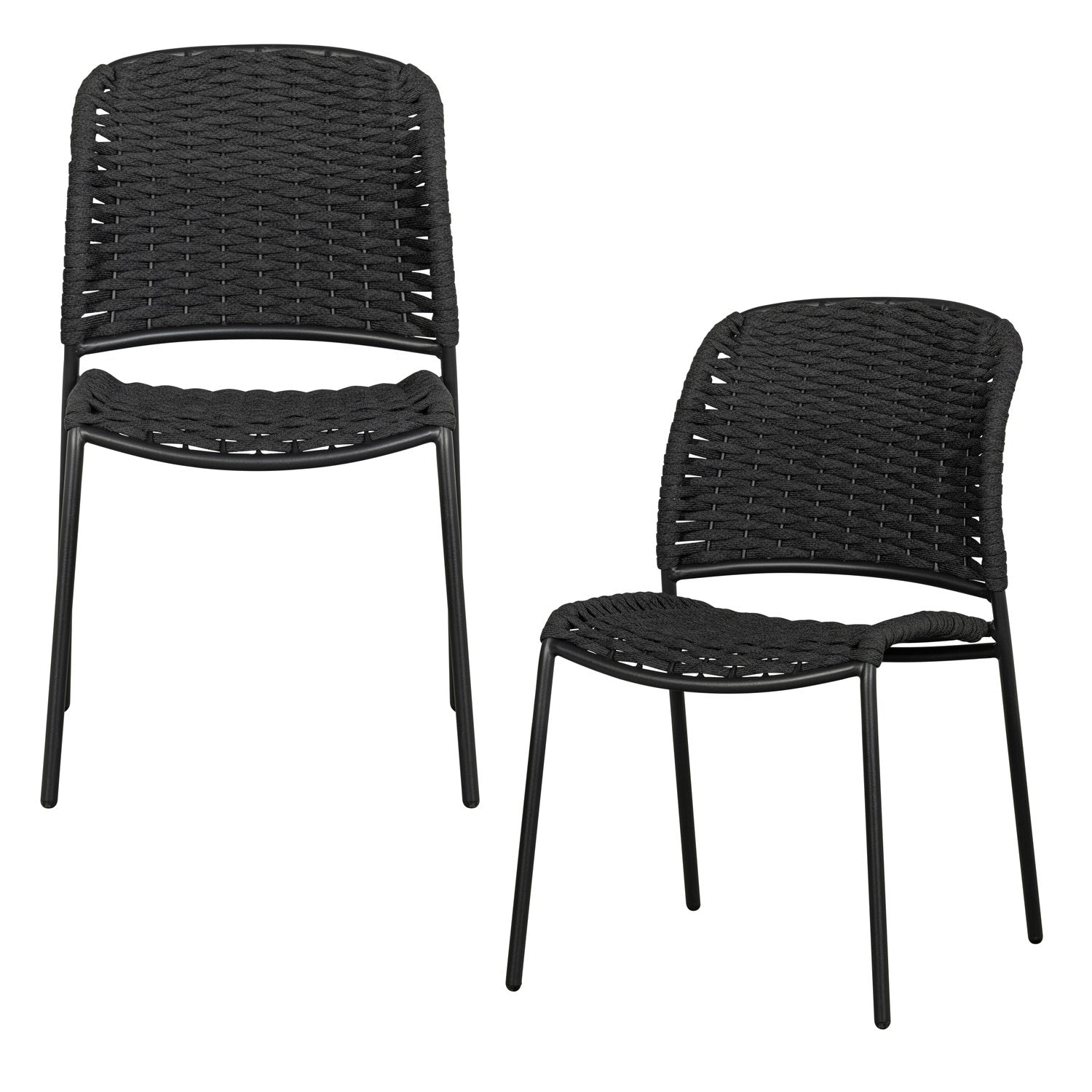 SET V 2 - TAKU GARTENSTUHL OHNE ARMLEHNEN TEXTIL SCHWARZ