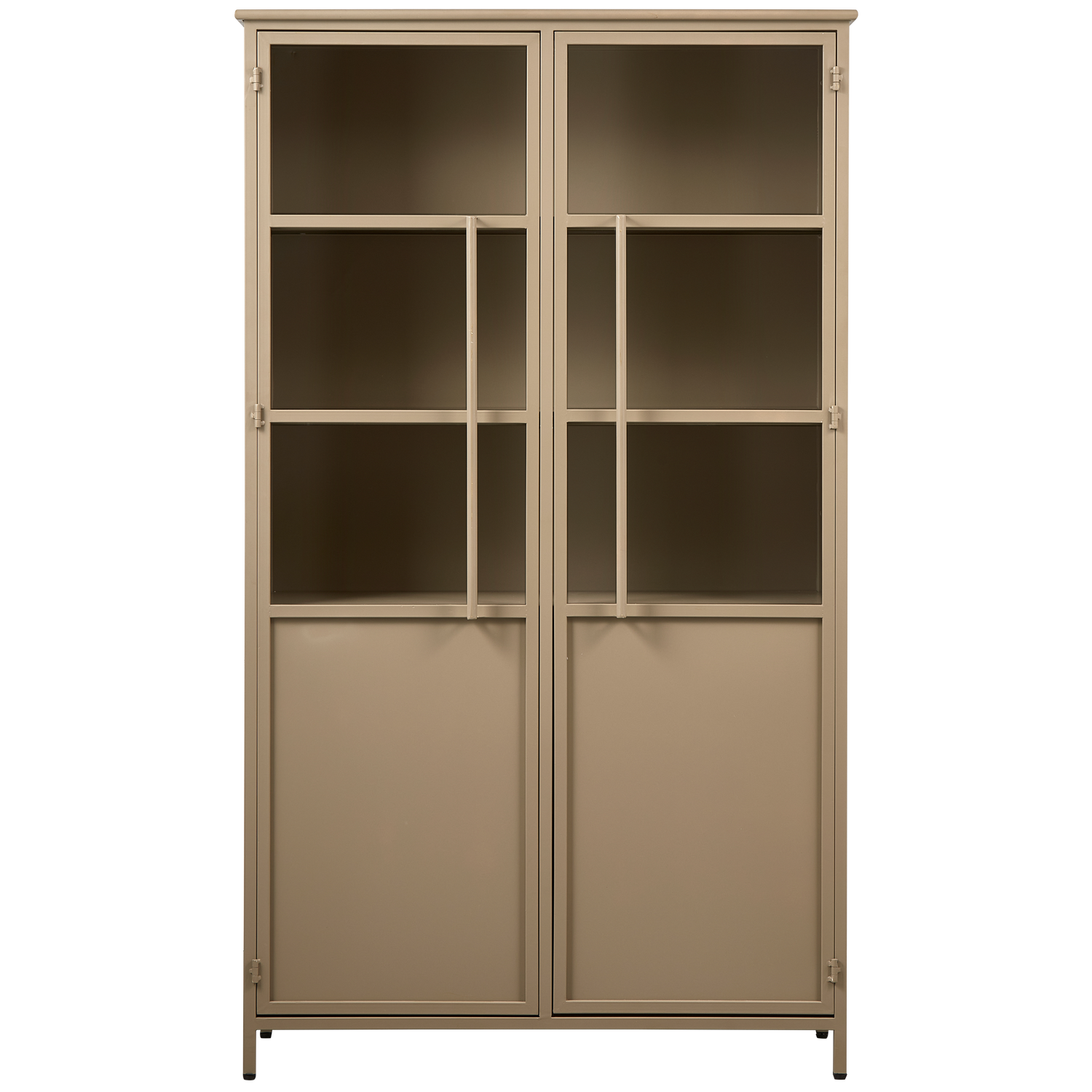 EXHIBIT VITRINE SCHRANK METALL KHAKI