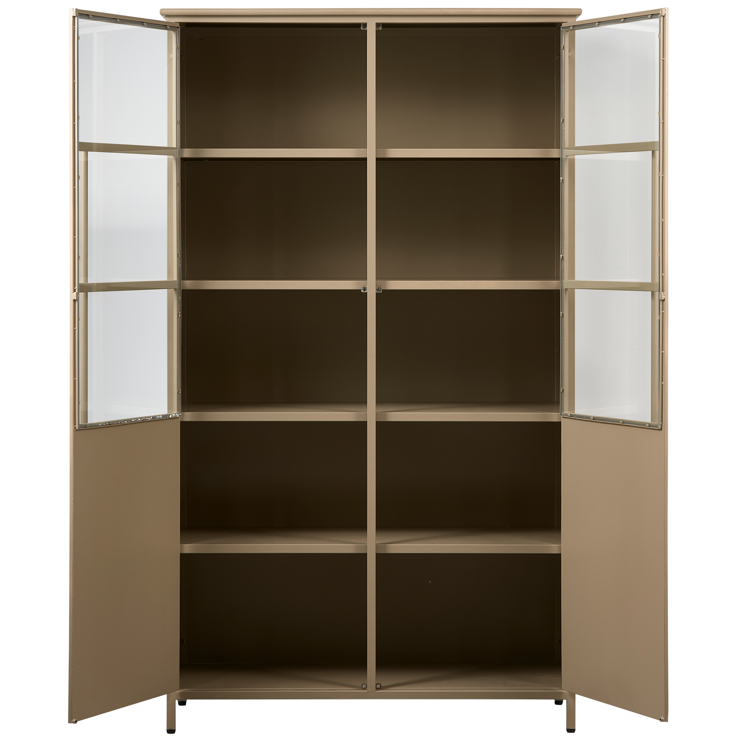 EXHIBIT VITRINE SCHRANK METALL KHAKI