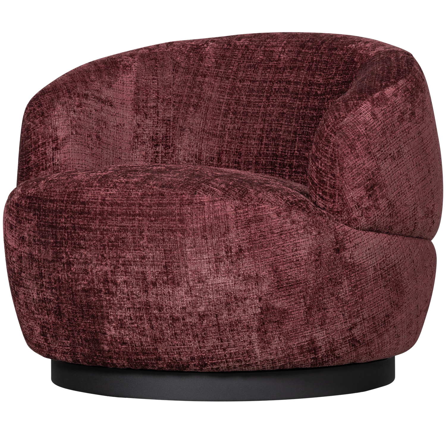 WOOLLY RUNDER DREHSESSEL CHENILLE AUBERGINE