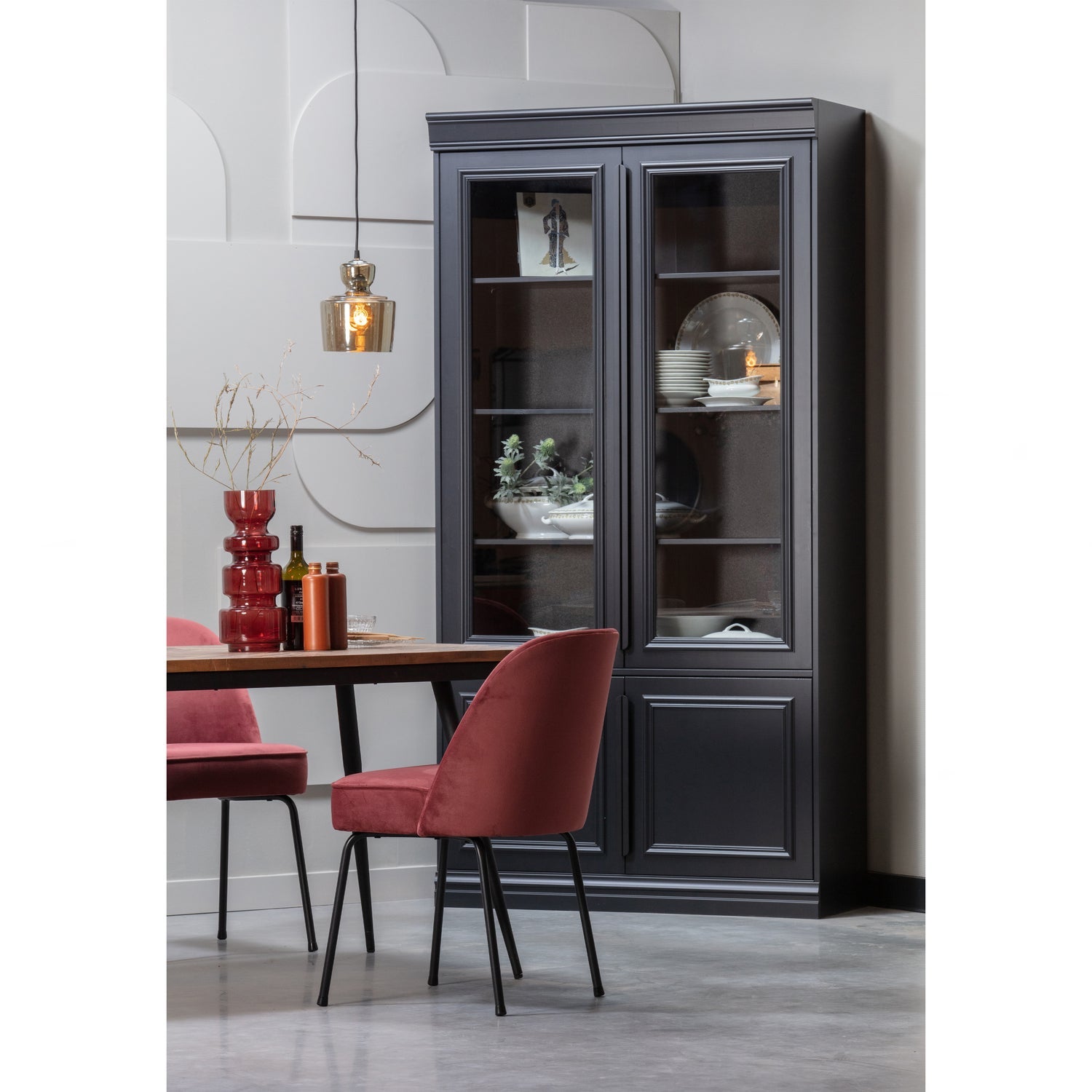 ORGANIZE VITRINE SCHRANK 44CM KIEFER SCHWARZ [fsc]