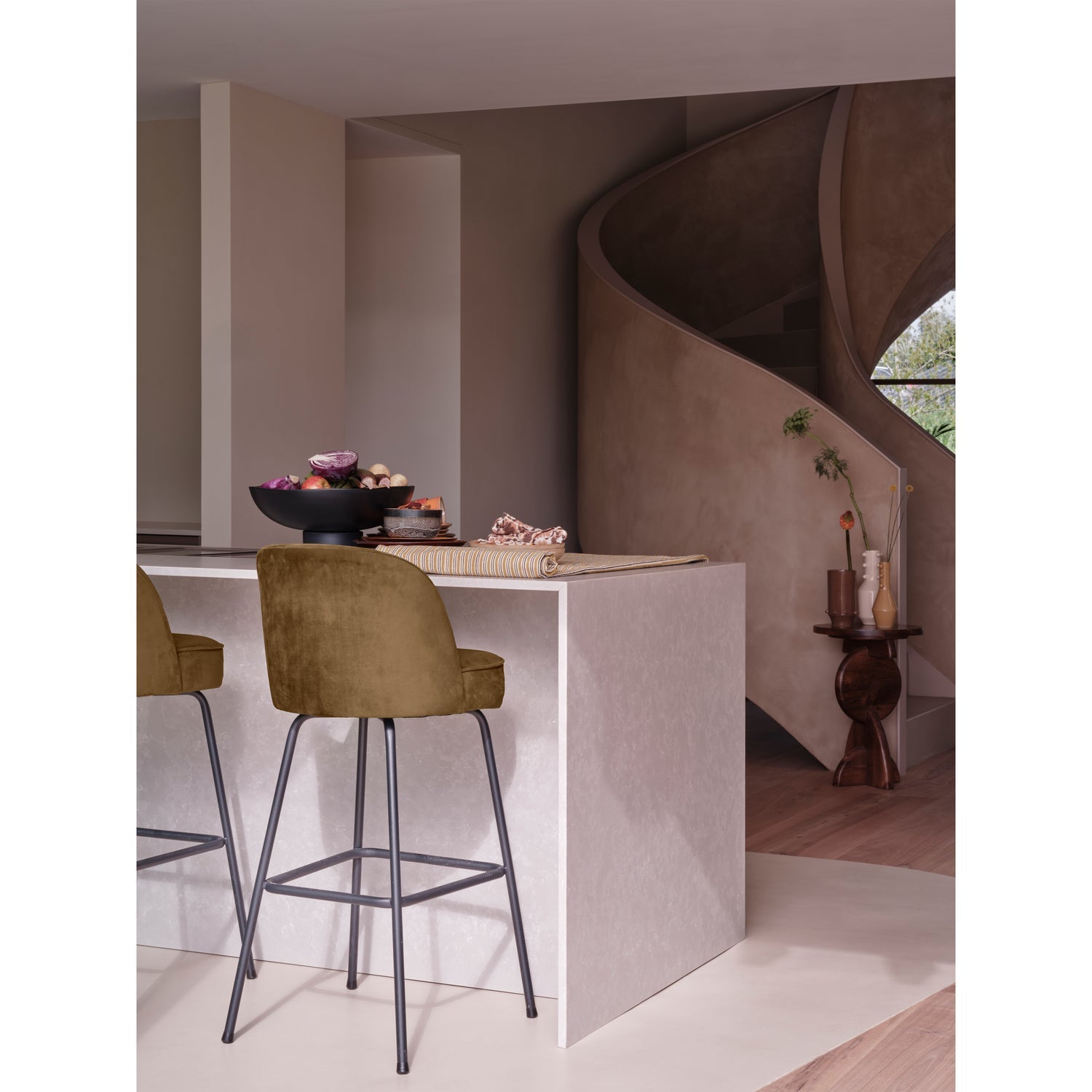 VOGUE BARHOCKER 80CM SAMT HONIGGELB