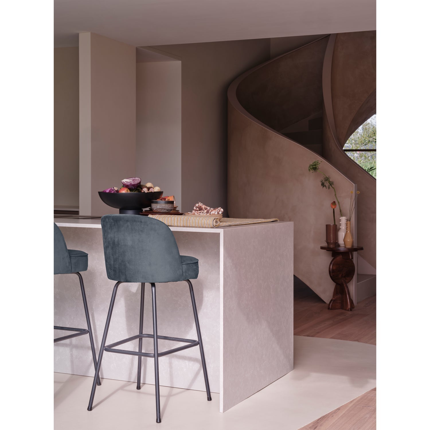 VOGUE BARHOCKER 80CM SAMT TEAL
