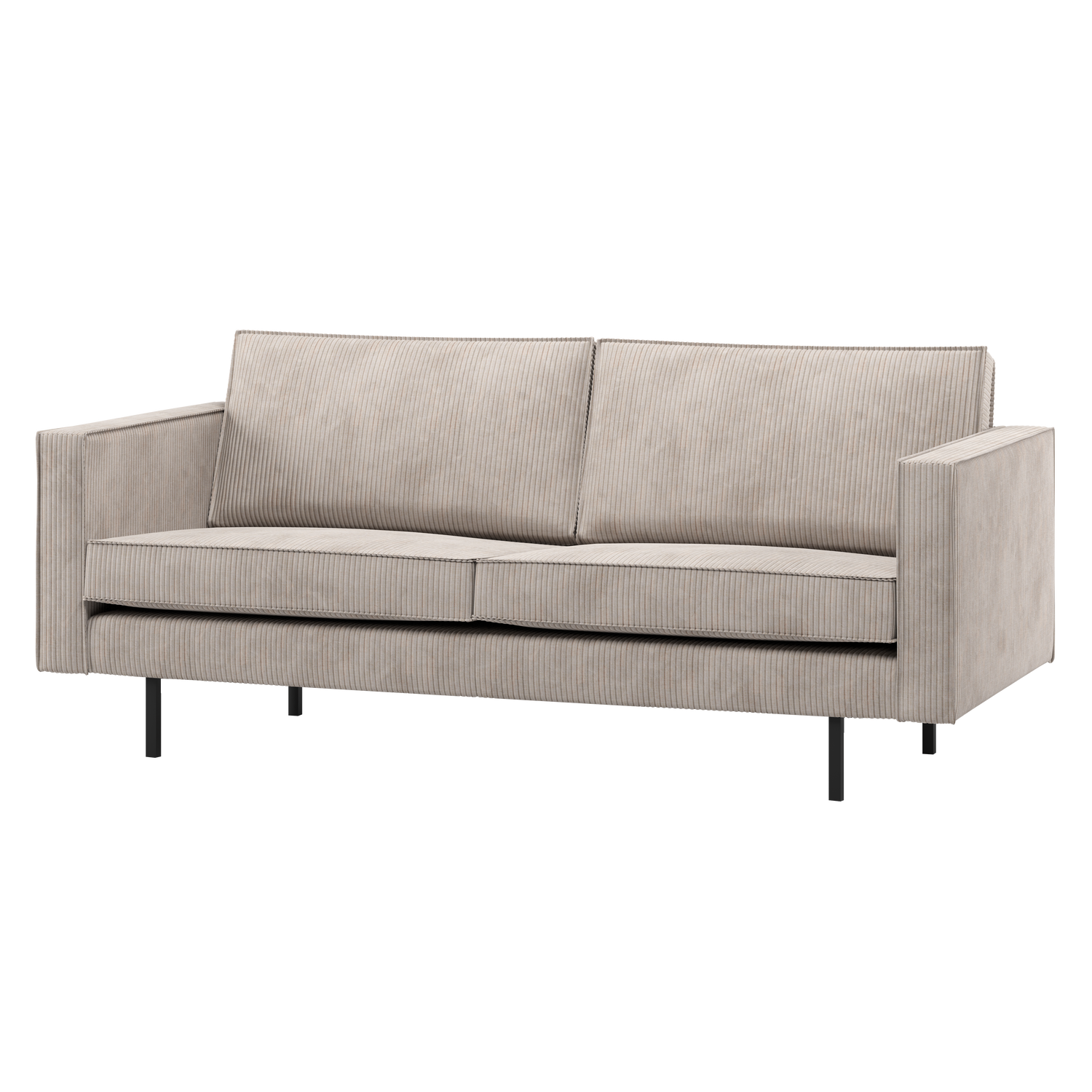RODEO 2,5-SITZER SOFA GERIPPTER STOFF ECRU