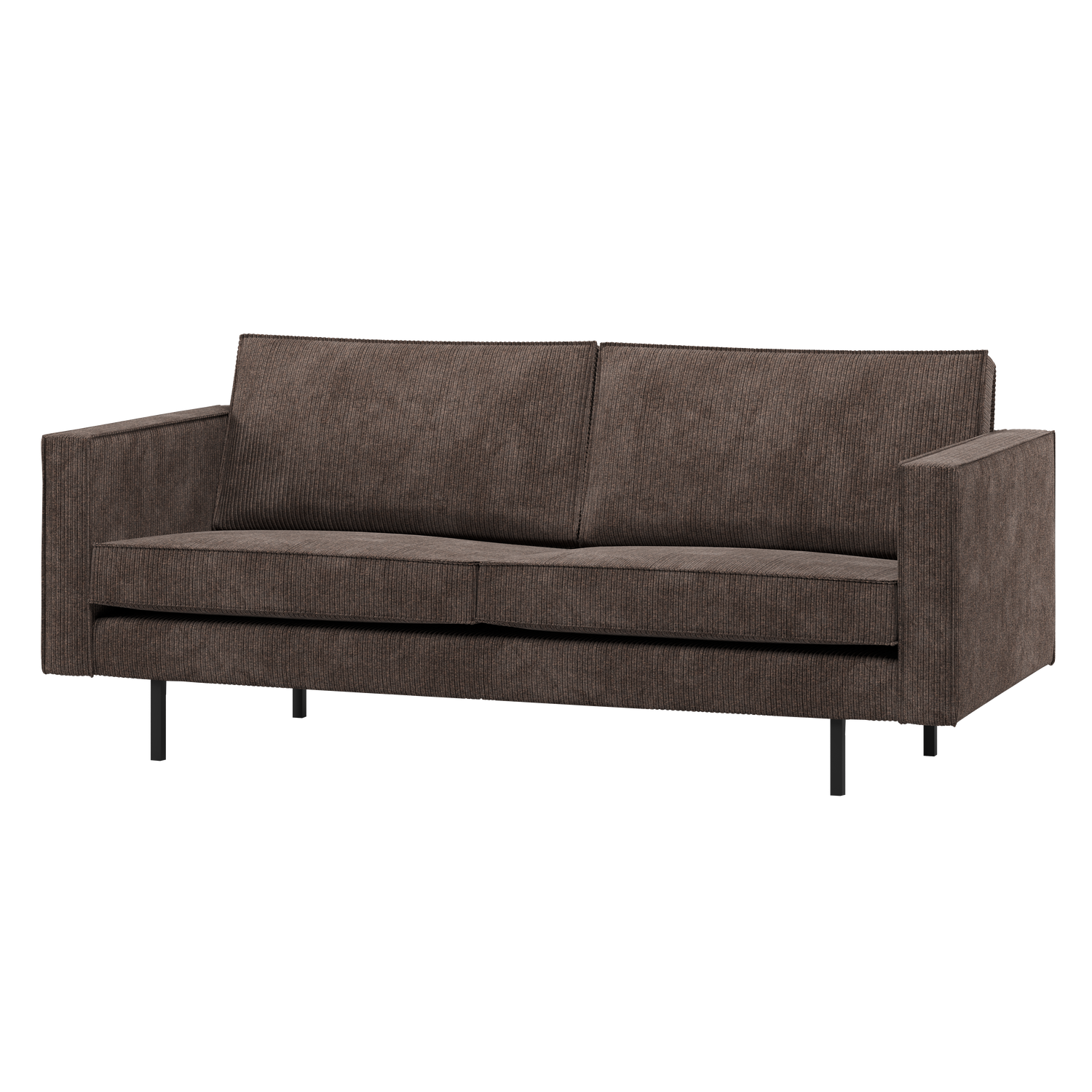 RODEO 2,5-SITZER SOFA GERIPPTER STOFF BRAUN