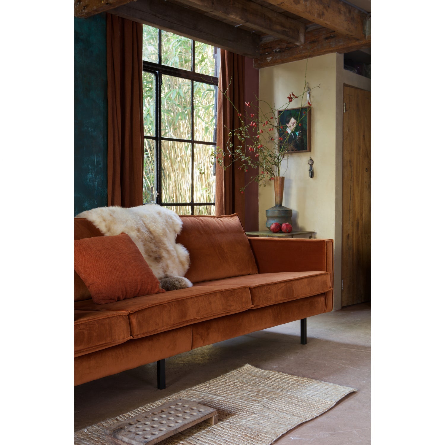 RODEO SOFA 3 SEATER VELVET ROST