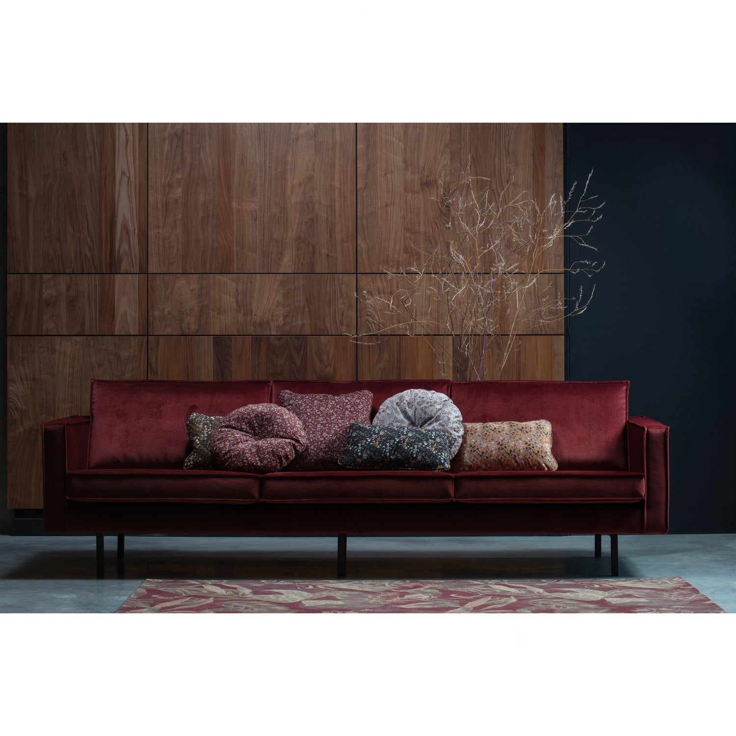 RODEO 3 SEATER VELVET KASTANIE