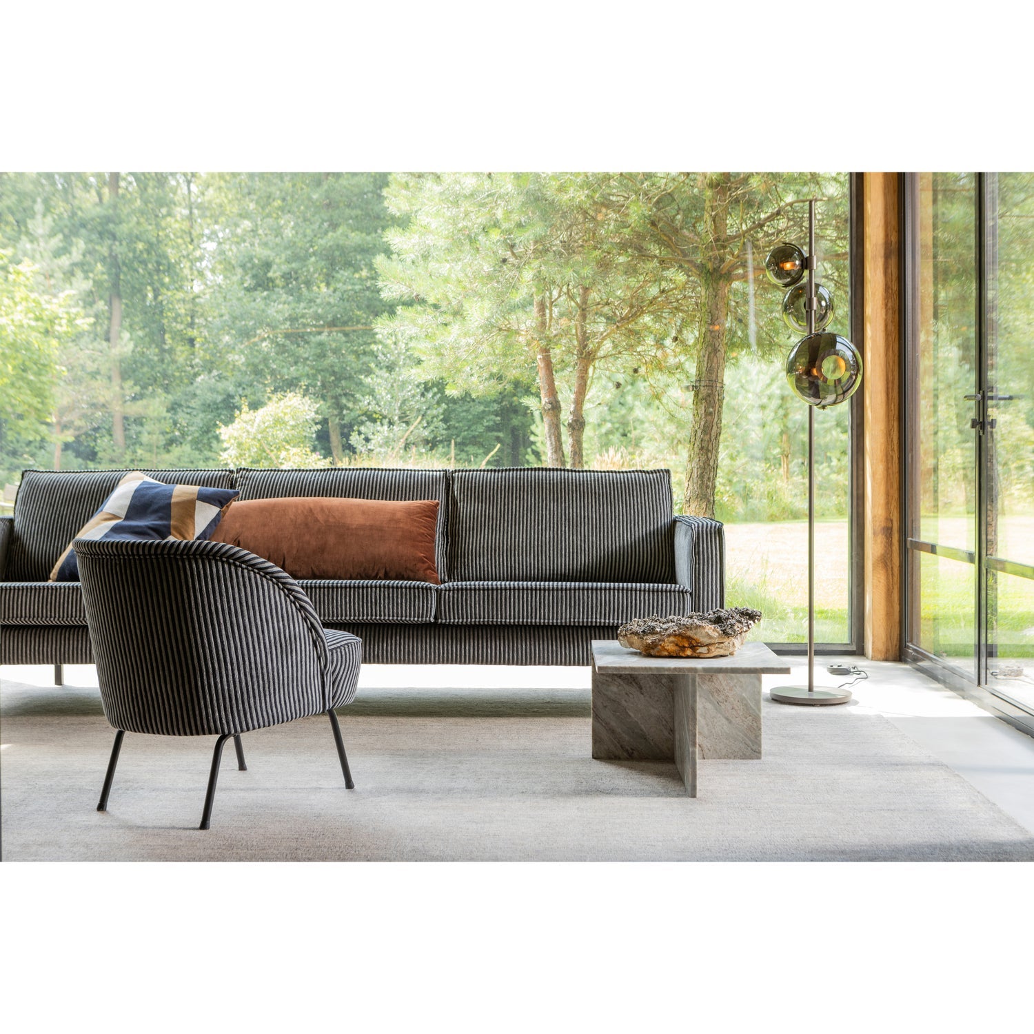 VOGUE SESSEL STREIFEN SCHWARZ/GRAU