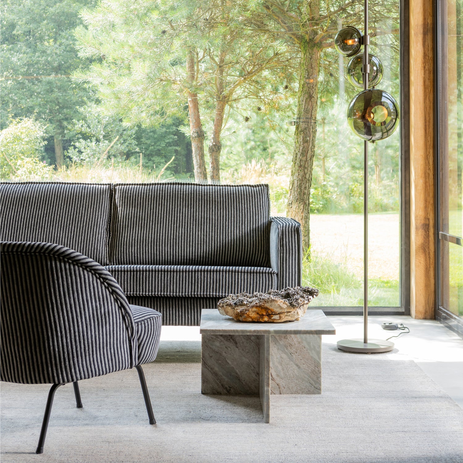 VOGUE SESSEL STREIFEN SCHWARZ/GRAU