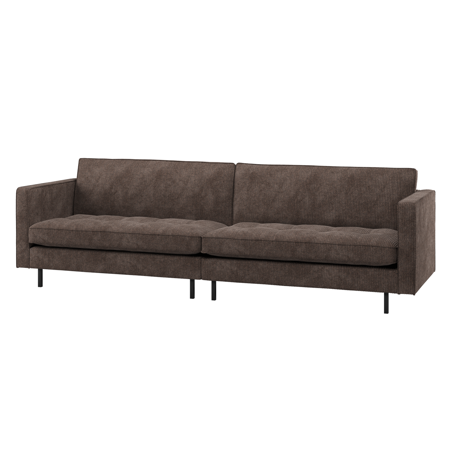 RODEO CLASSIC 3-SITZER SOFA GERIPPTER STOFF BRAUN