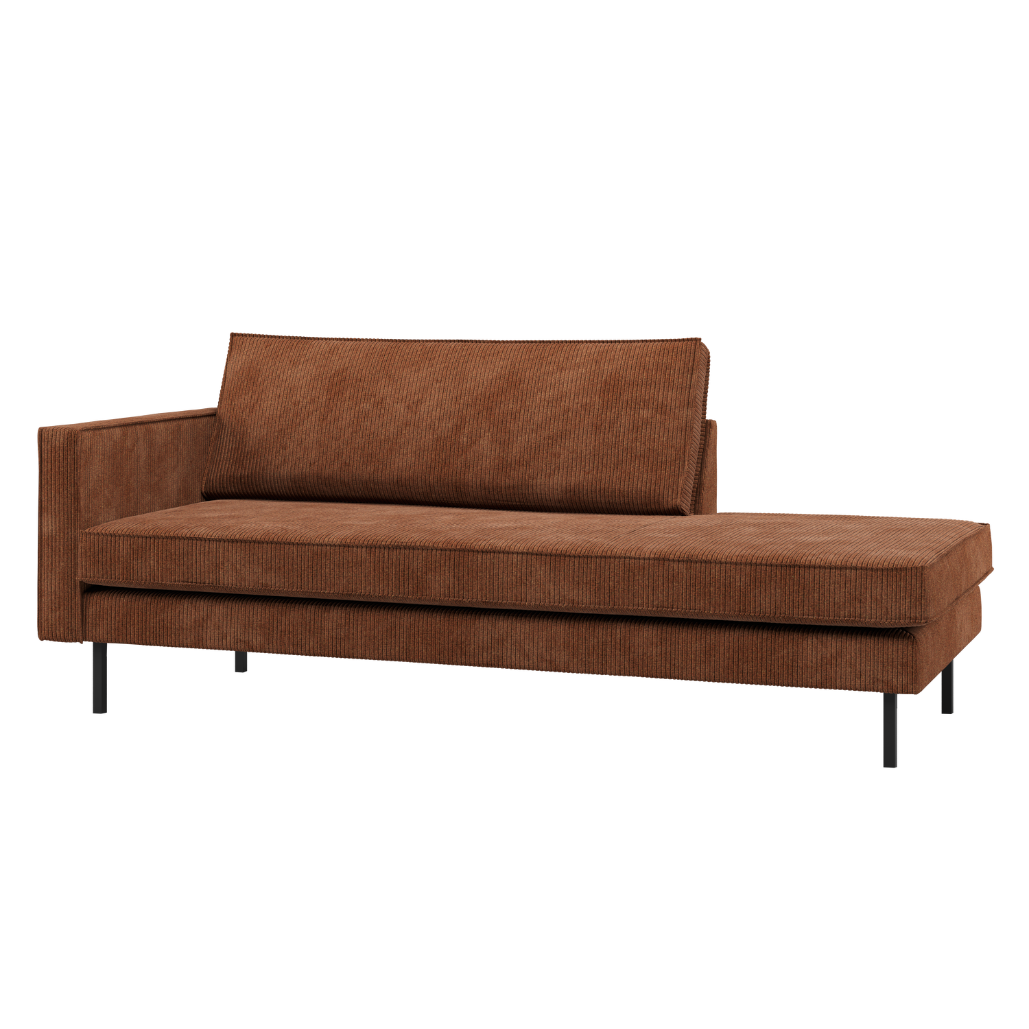 RODEO DAYBED LINKS GERIPPTER STOFF ROSTBRAUN