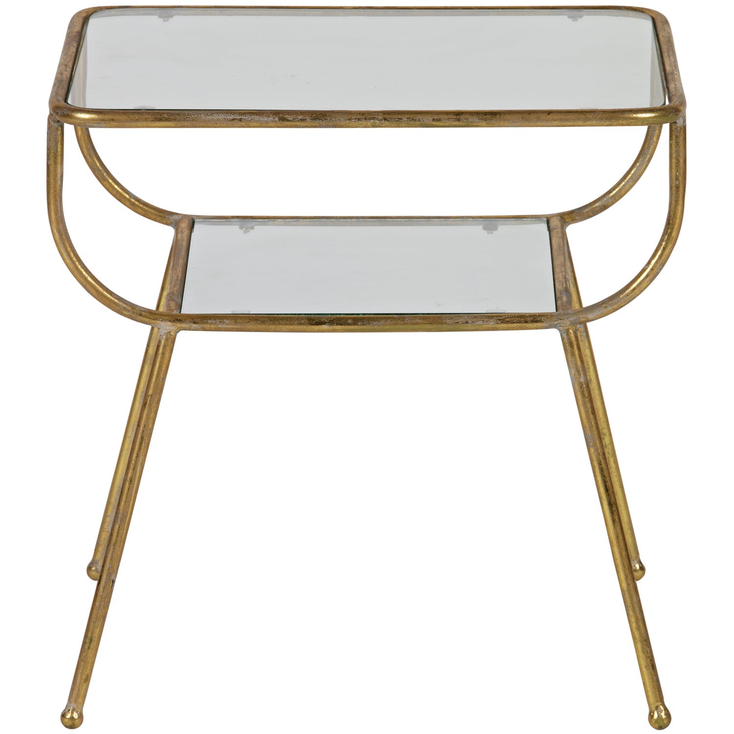AMAZING BEISTTELTISCH METALL/GLAS ANTIQUE BRASS