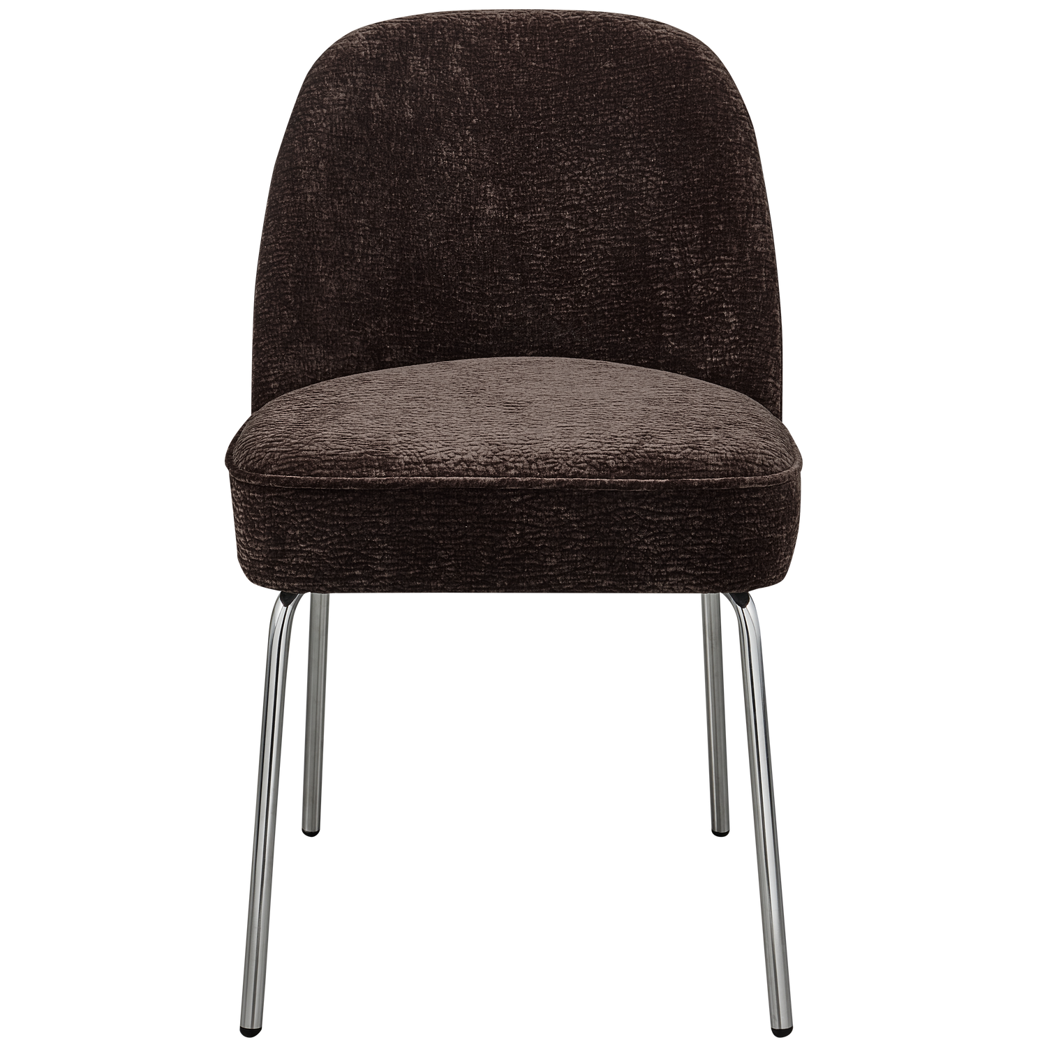 VOGUE ESSZIMMERSTUHL 3D CHENILLE DUNKELBRAUN CHROME LEG