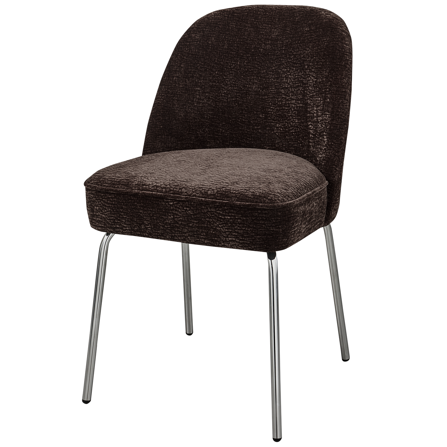 VOGUE ESSZIMMERSTUHL 3D CHENILLE DUNKELBRAUN CHROME LEG