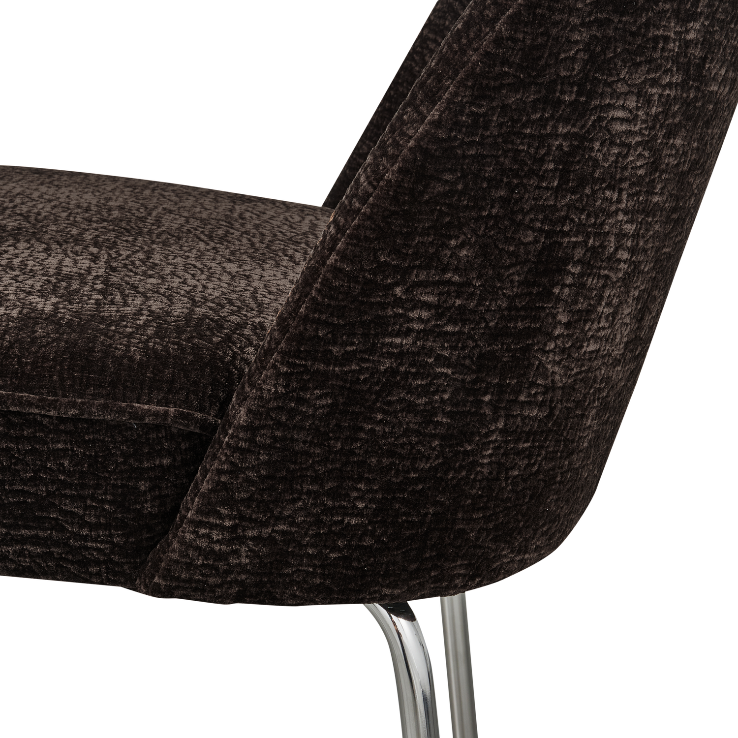VOGUE ESSZIMMERSTUHL 3D CHENILLE DUNKELBRAUN CHROME LEG