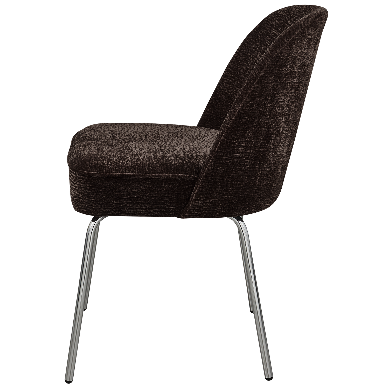 VOGUE ESSZIMMERSTUHL 3D CHENILLE DUNKELBRAUN CHROME LEG