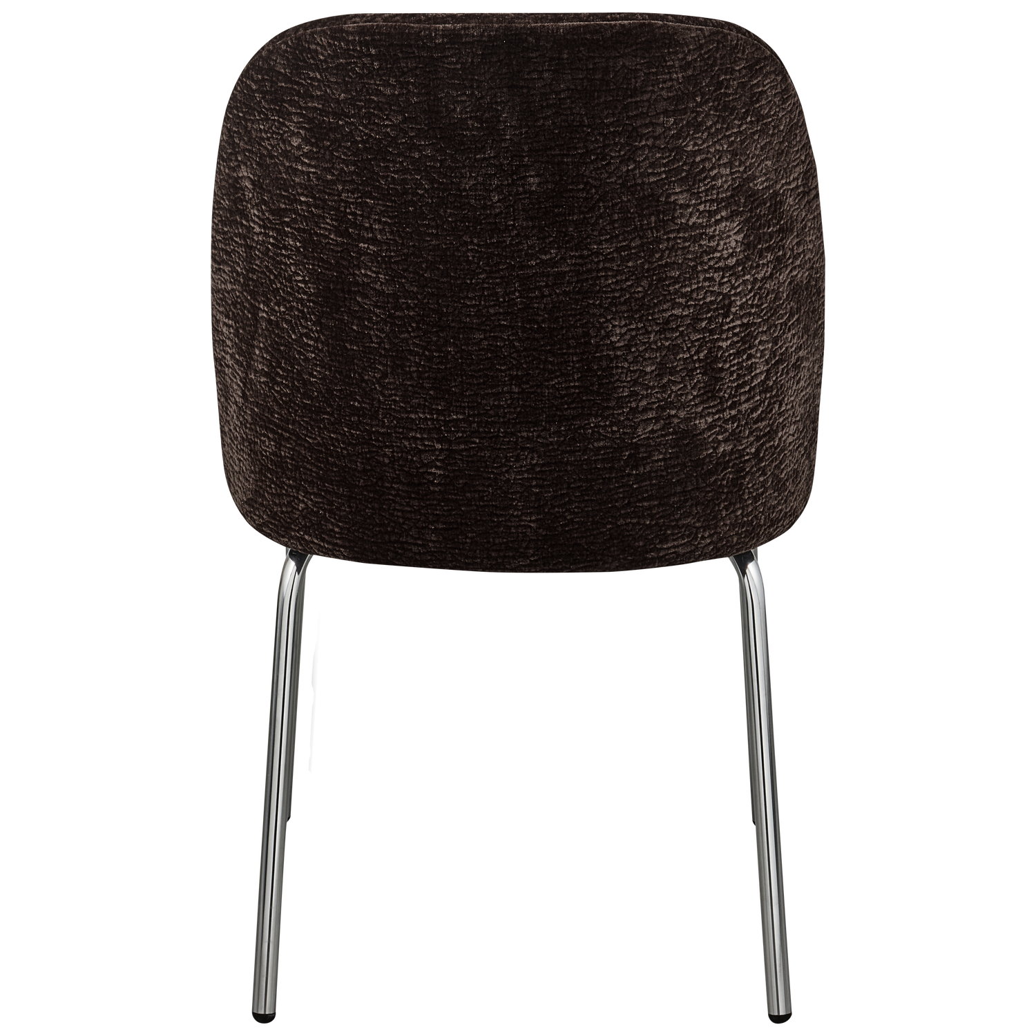 VOGUE ESSZIMMERSTUHL 3D CHENILLE DUNKELBRAUN CHROME LEG