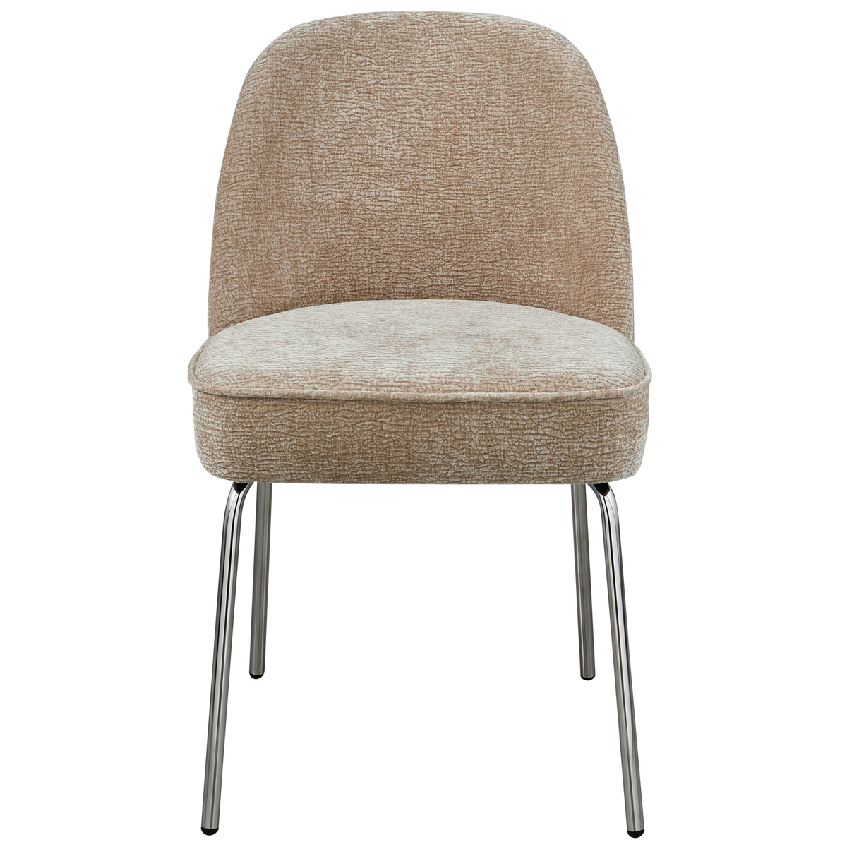 VOGUE ESSZIMMERSTUHL 3D CHENILLE SAND CHROM LEG