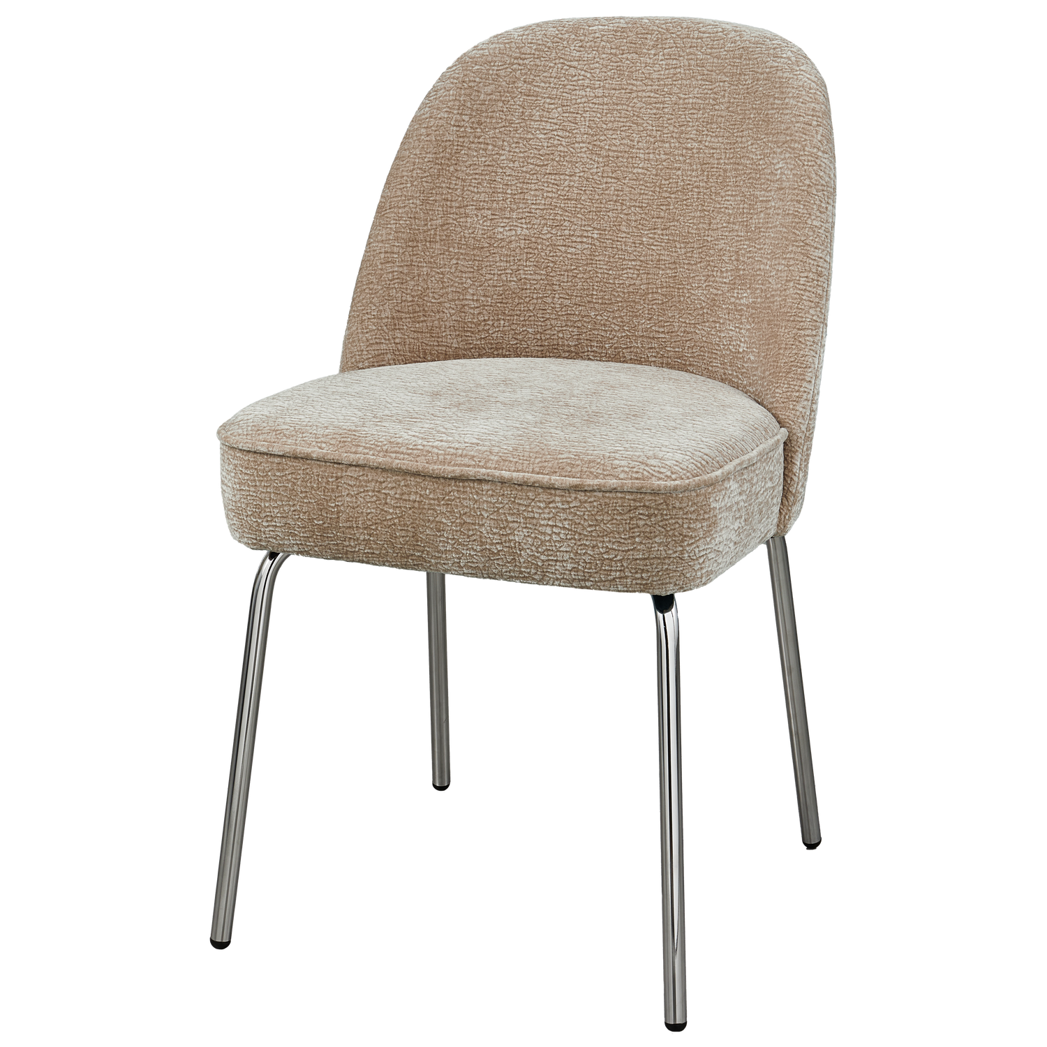 VOGUE ESSZIMMERSTUHL 3D CHENILLE SAND CHROM LEG