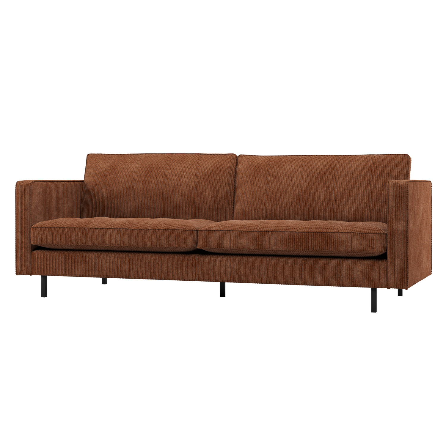 RODEO CLASSIC 2,5-SITZER SOFA GERIPPTER STOFF ROSTBRAUN