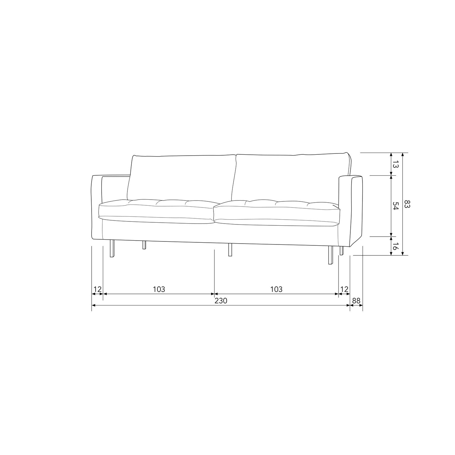 RODEO CLASSIC SOFA 2,5-SEATER VELVET TAUPE