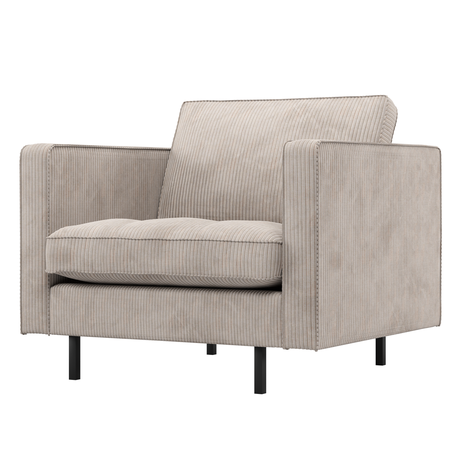 RODEO CLASSIC SESSEL GERIPPTER STOFF ECRU