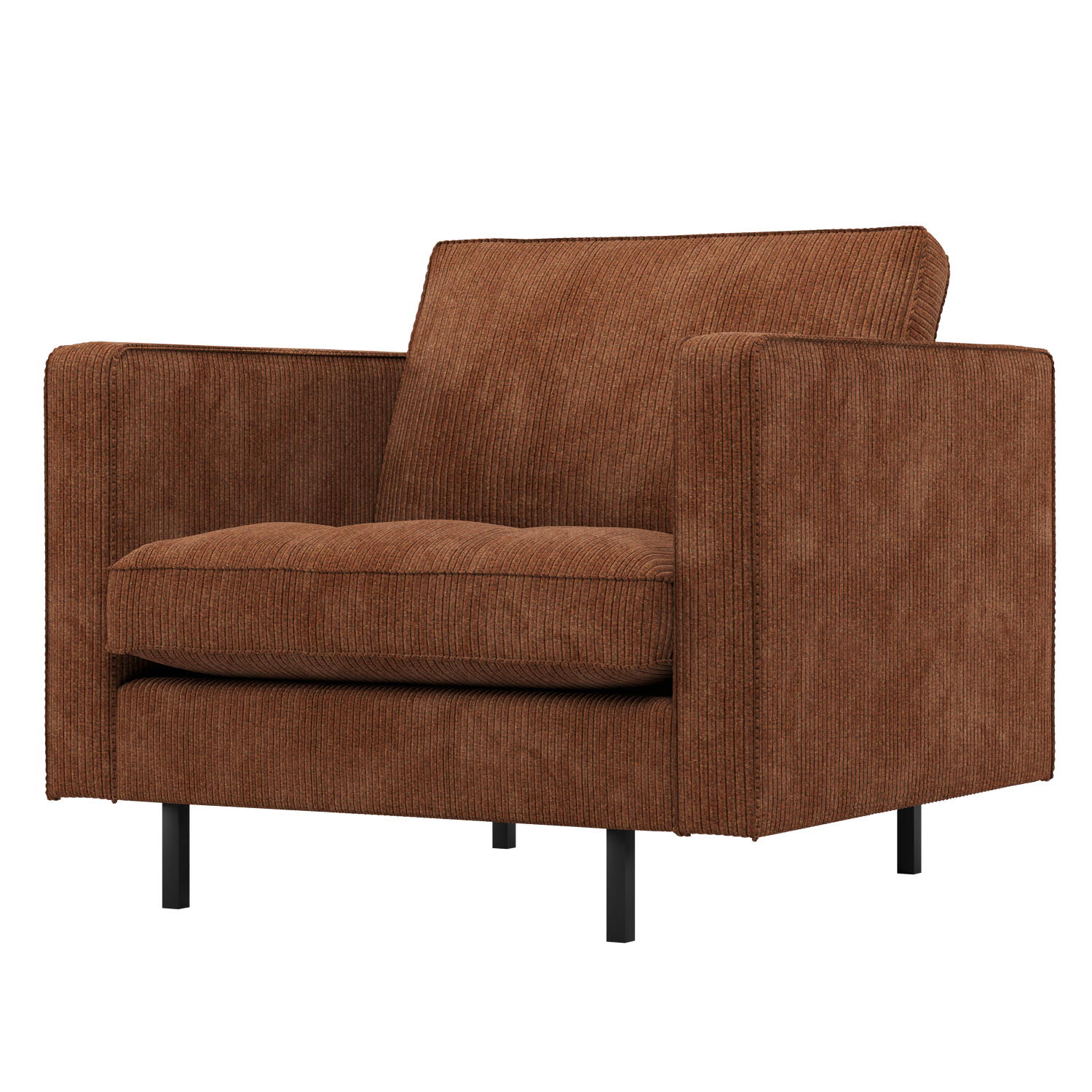 RODEO CLASSIC SESSEL GERIPPTER STOFF ROSTBRAUN