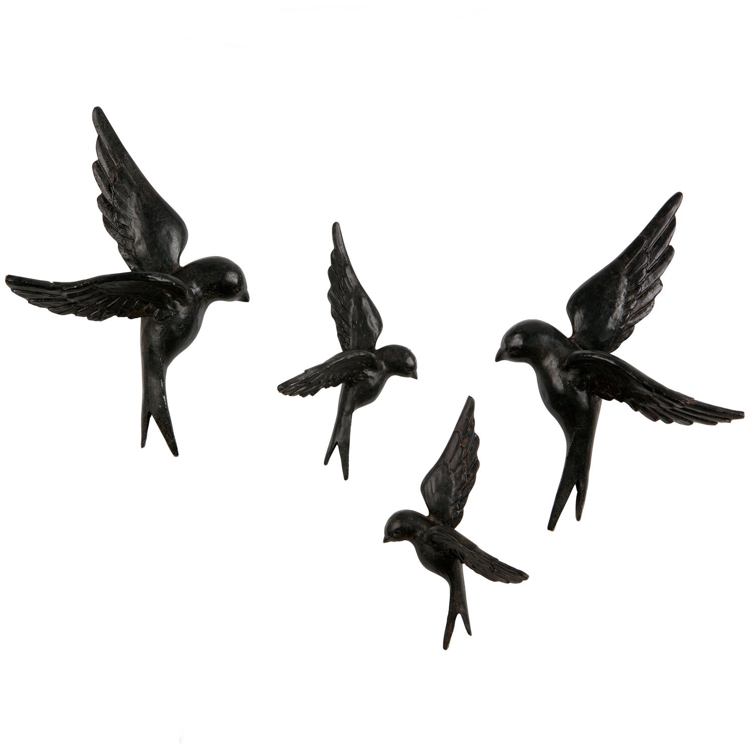 SET VON 4 AVALER VOGEL HARZ SCHWARZ