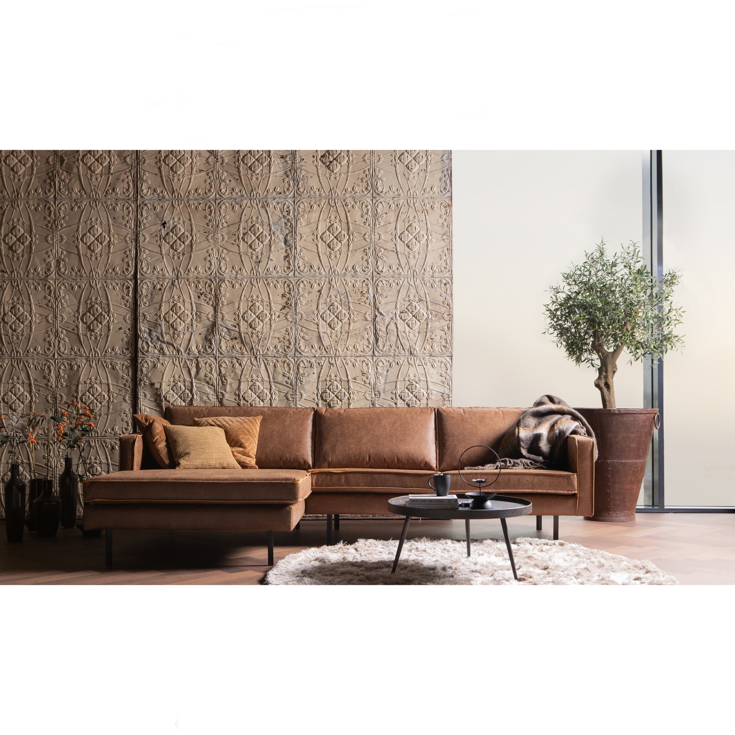 RODEO CHAISE LONGUE LINKEN COGNAC