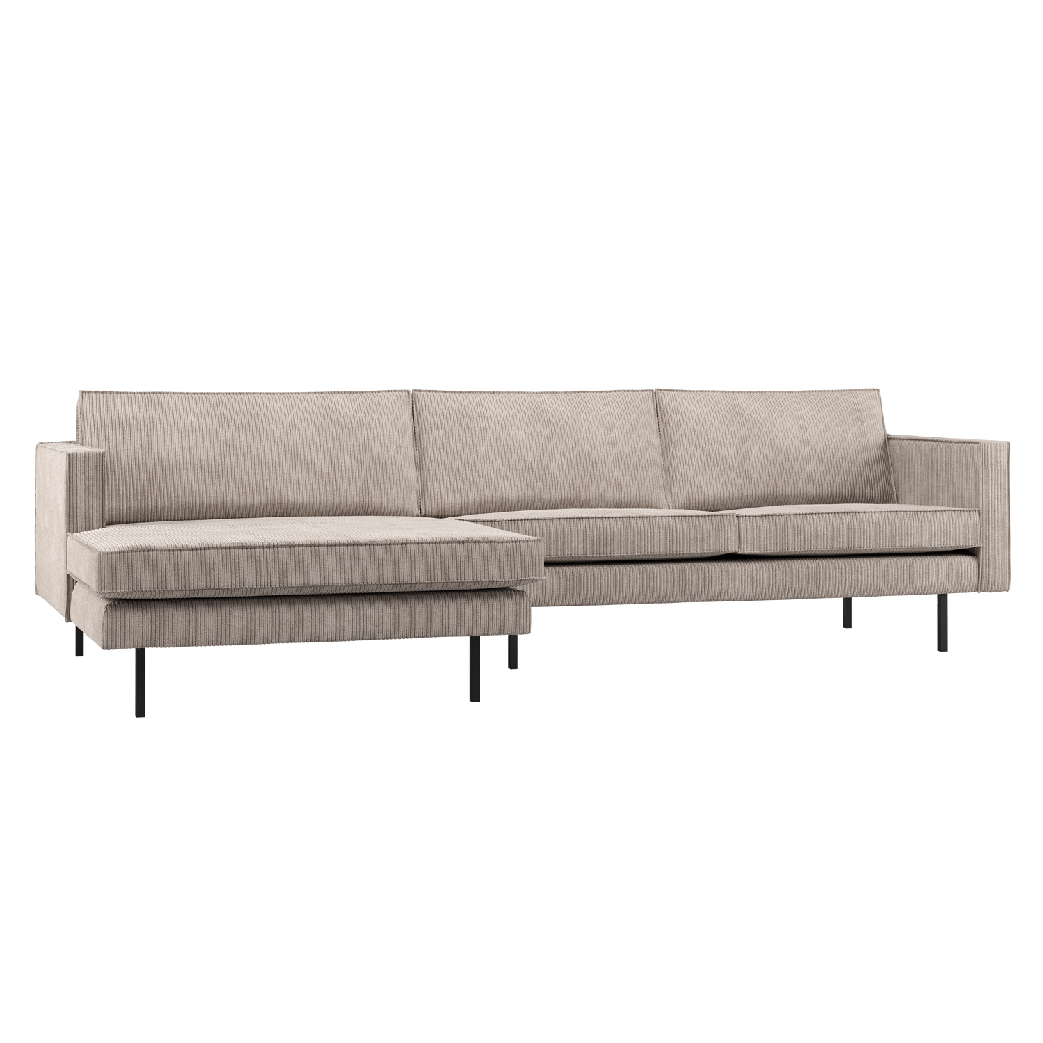 RODEO CHAISE LONGUE SOFA LINKS GERIPPTER STOFF DUNKLER SAND