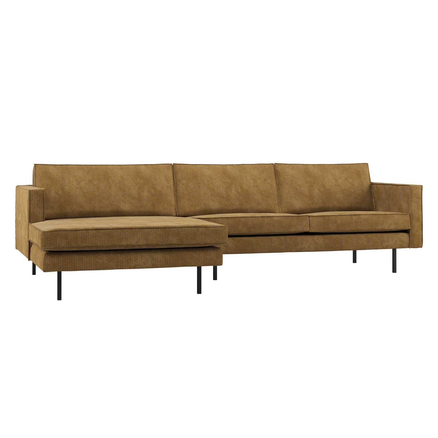 RODEO CHAISE LONGUE SOFA LINKS GERIPPTER STOFF HONINGELB