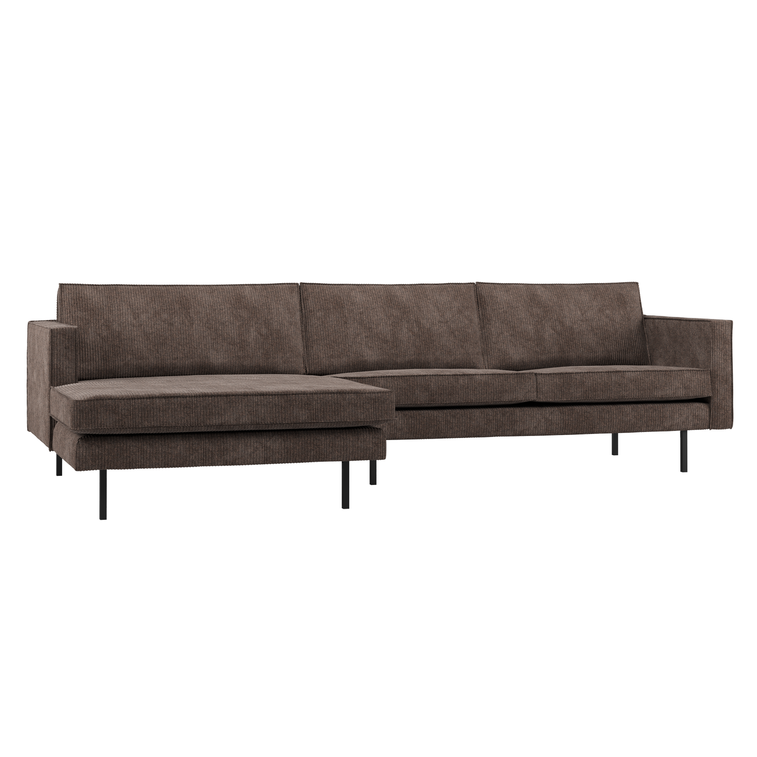 RODEO CHAISE LONGUE SOFA LINKS GERIPPTER STOFF BRAUN