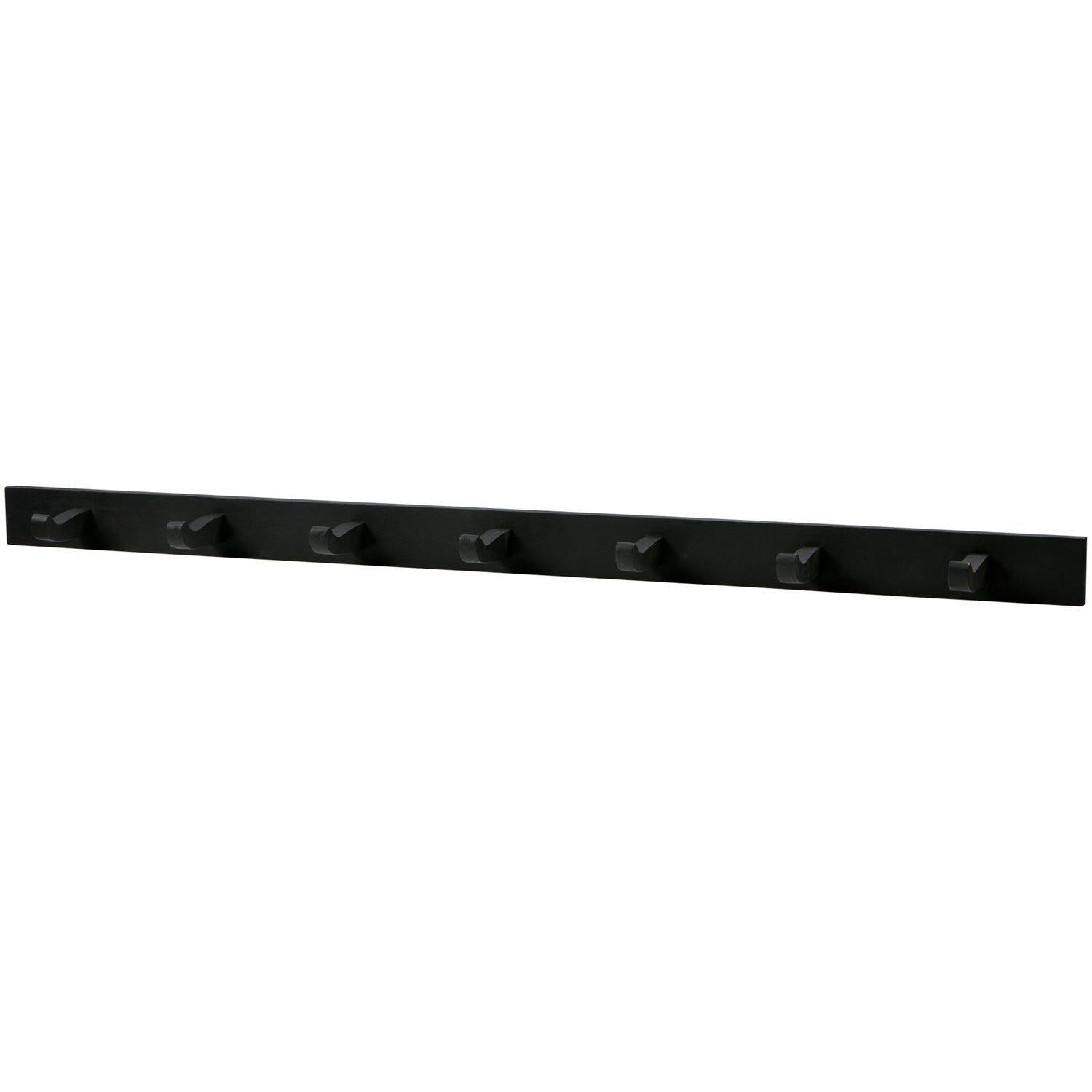 HOOKS WANDGARDEROBE MIT 7 HAKEN M HOLZ SCHWARZ