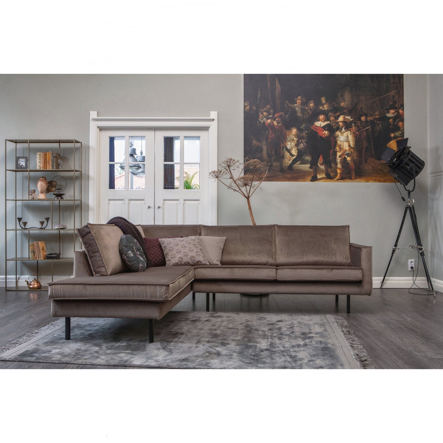 RODEO ECKBANK LINKEN VELVET TAUPE
