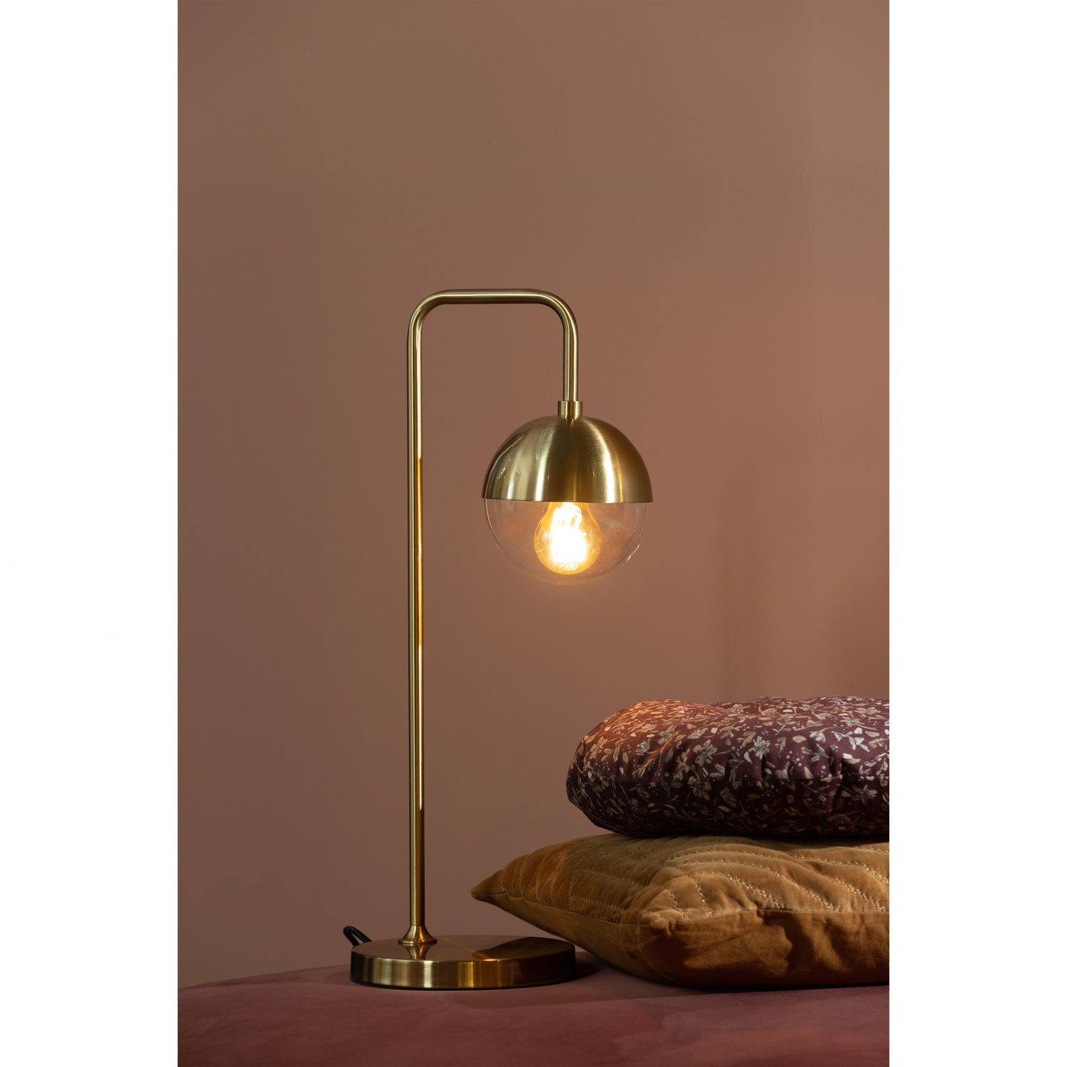 GLOBULAR TISCH LAMPE METALL ANTIQUE BRASS