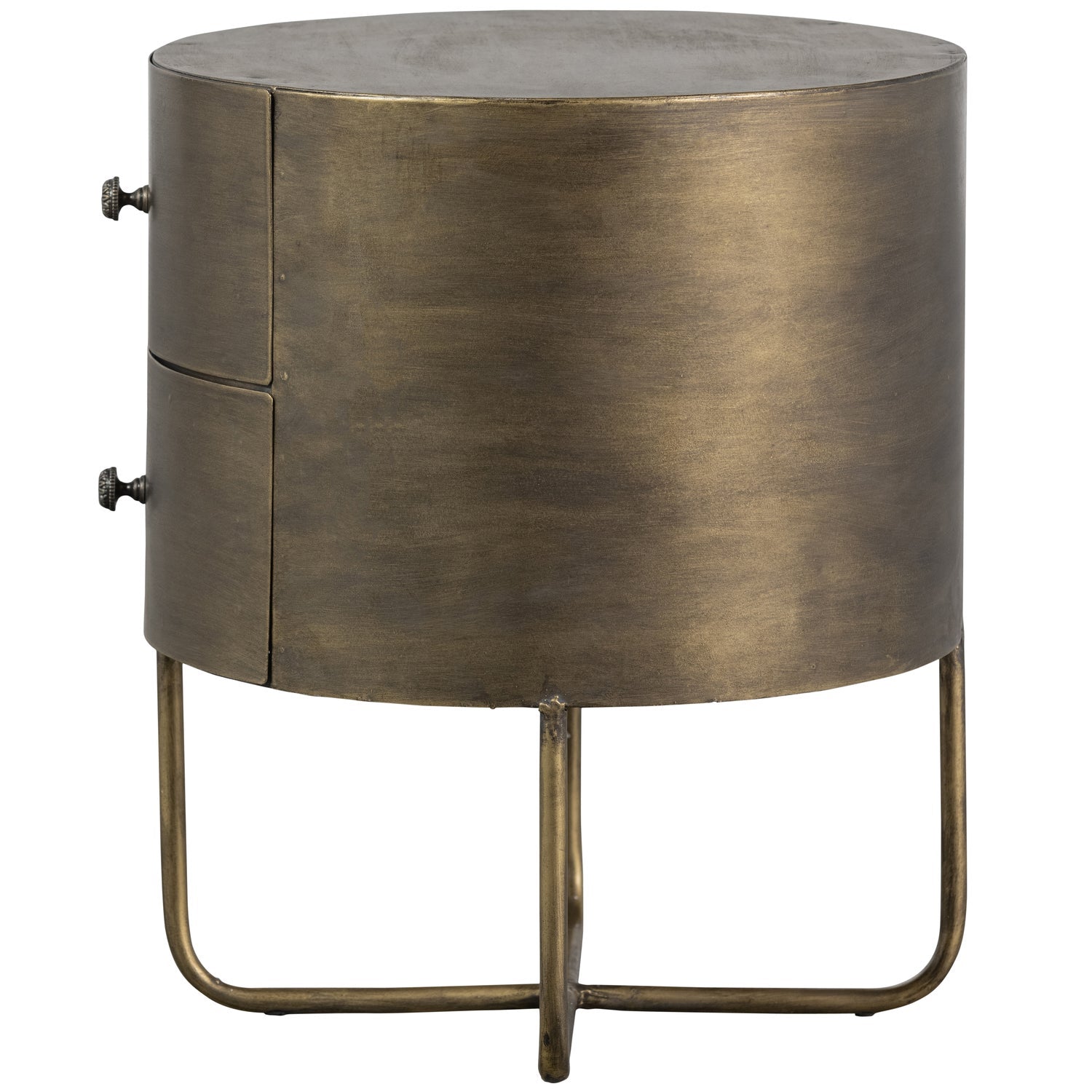 GLOSSY RUNDE KLEINES SCHRANK METALL ANTIQUE BRASS