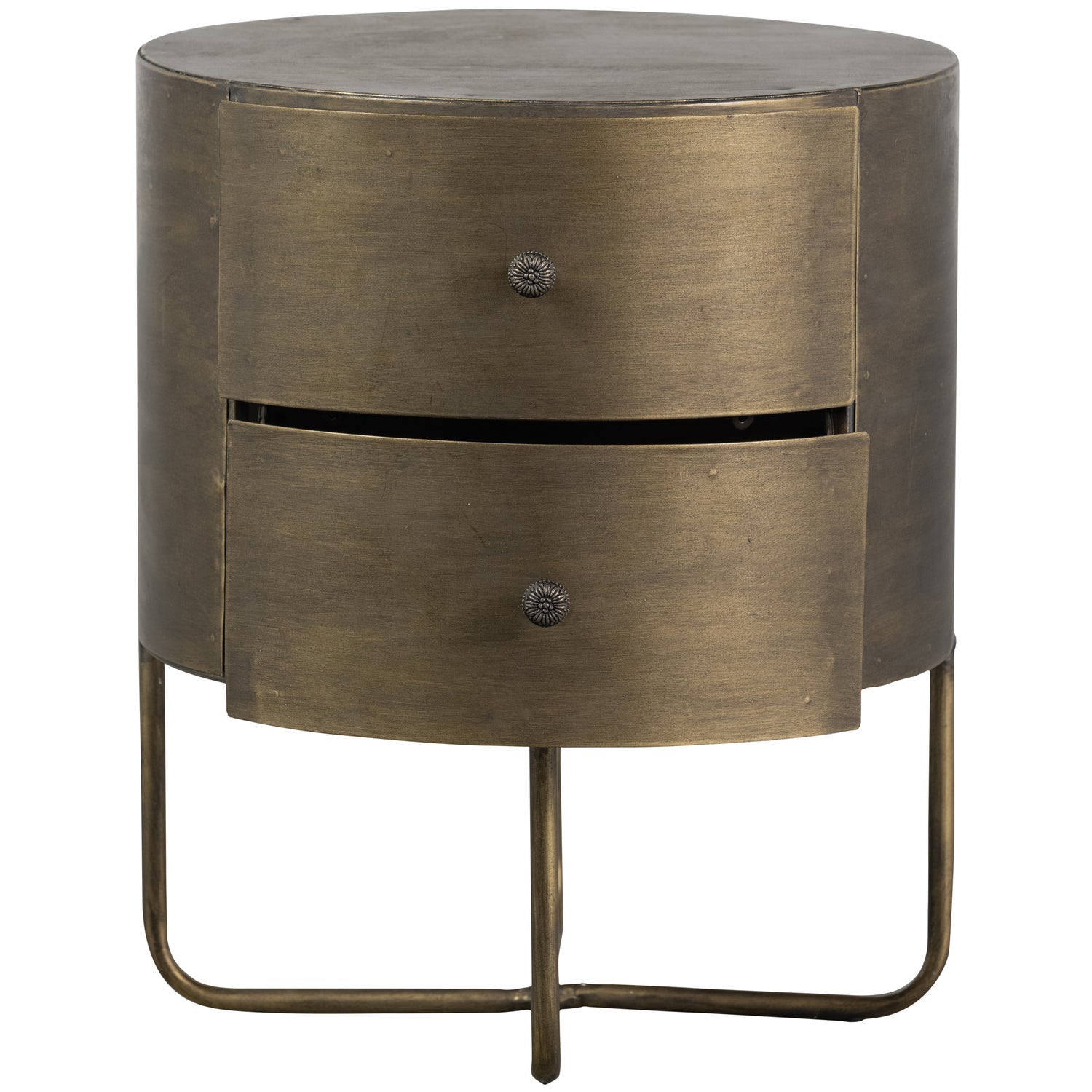 GLOSSY RUNDE KLEINES SCHRANK METALL ANTIQUE BRASS