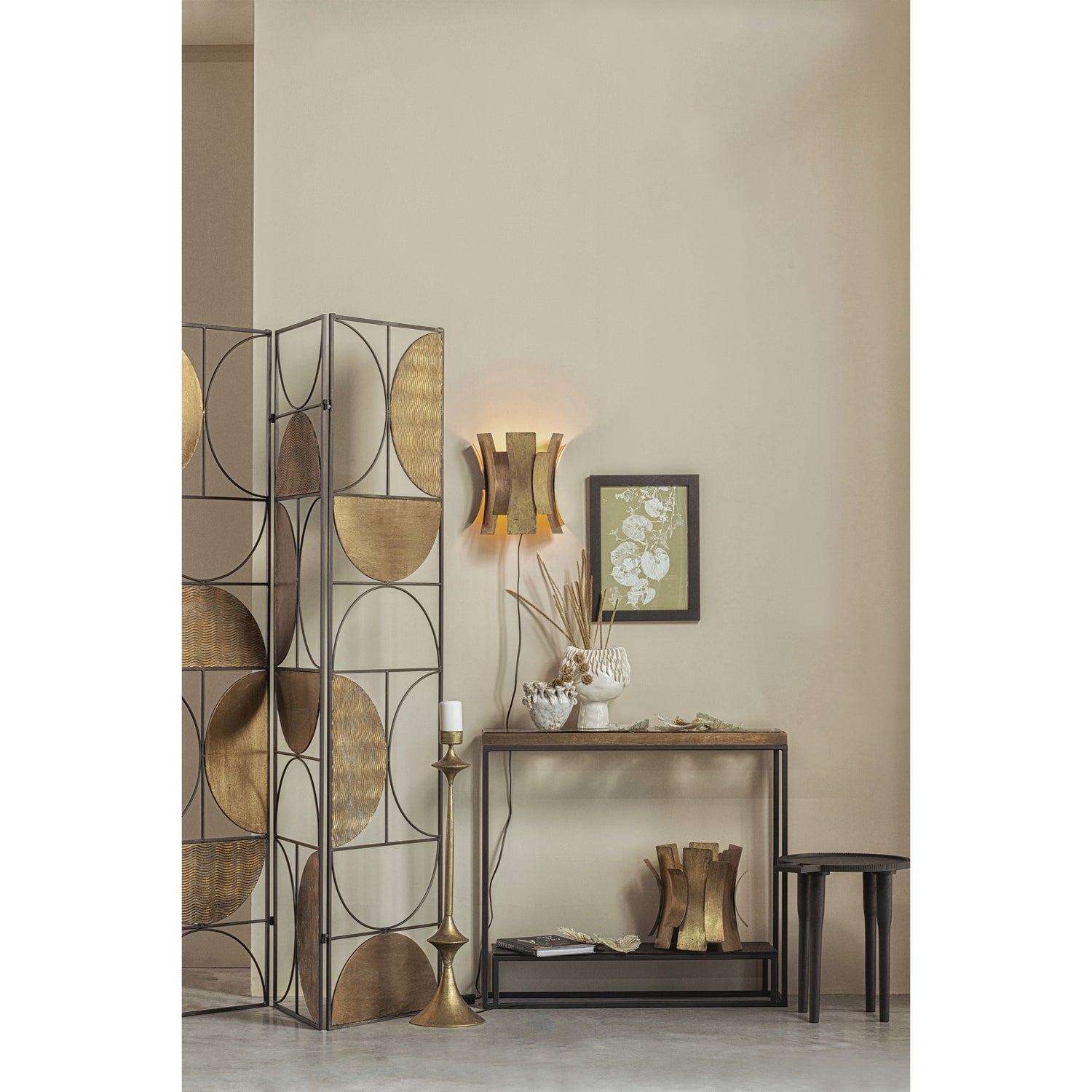 COURSE WAND-LEICHTMETALL ANTIK BRASS
