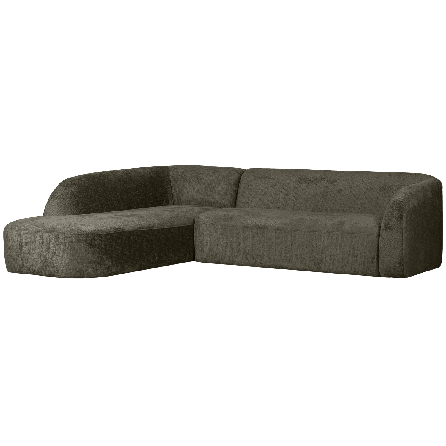 SLOPING ECKSOFA LINKS STRUCTURE VELVET FROST