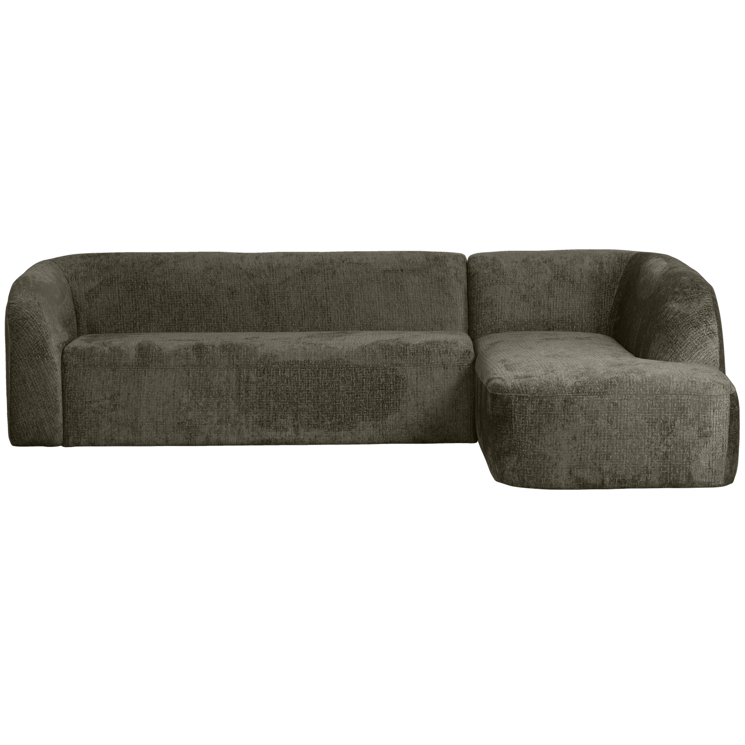 SLOPING ECKSOFA RECHTS STRUCTURE VELVET FROST