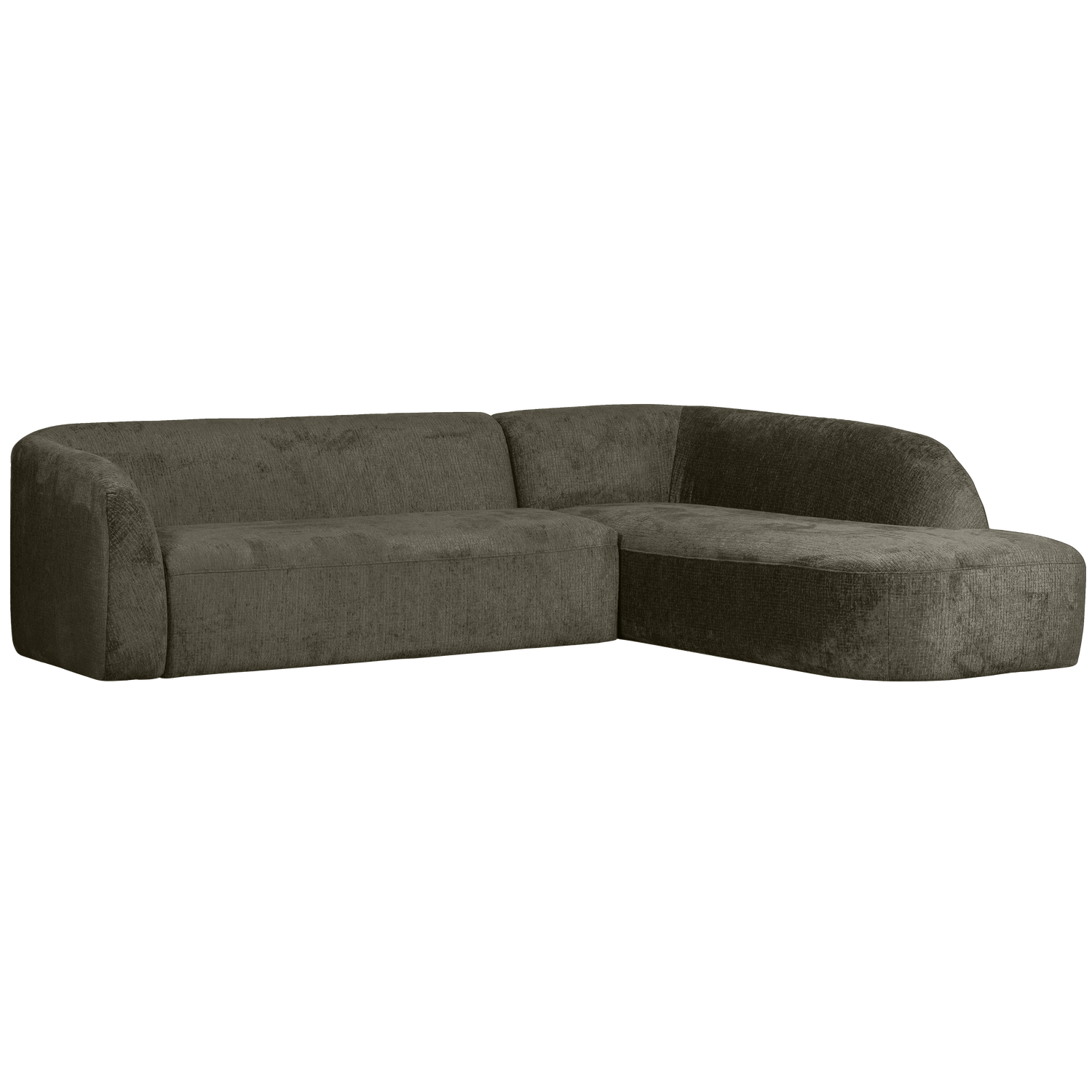 SLOPING ECKSOFA RECHTS STRUCTURE VELVET FROST