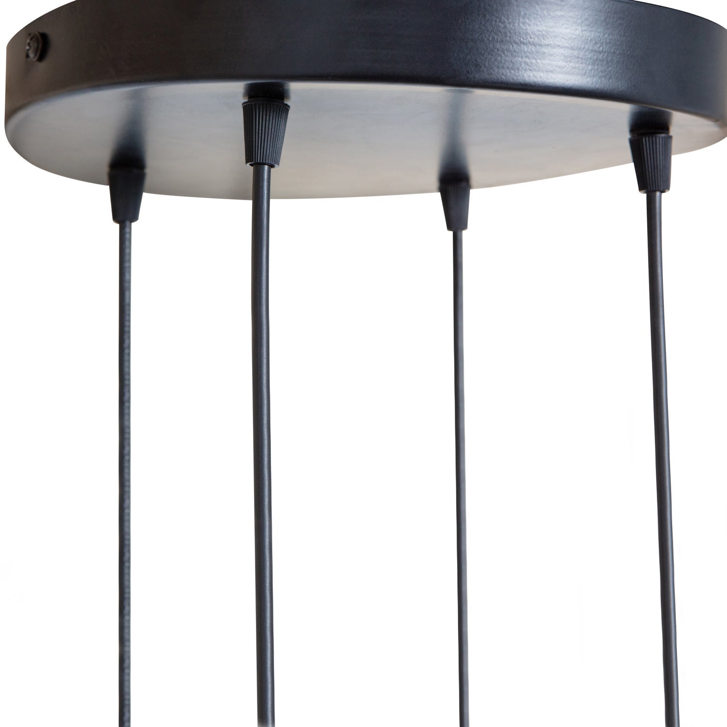 MULTIPLE HANGENDE LAMPE MIT 4 GLASERN SCHWARZ/ GLAS