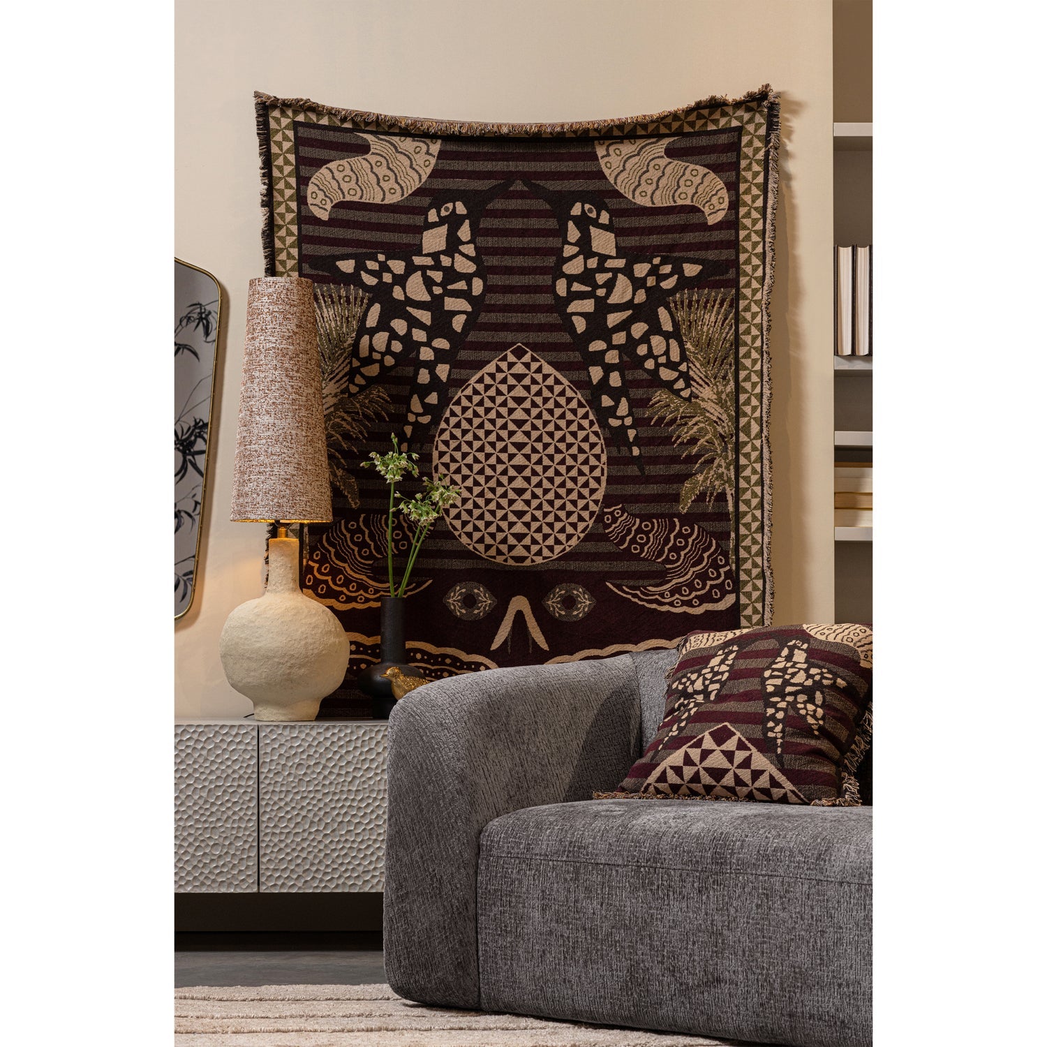 DEVOTE JACQUARD-PLAID MIT DOPPELVOGEL MULTICOLOR