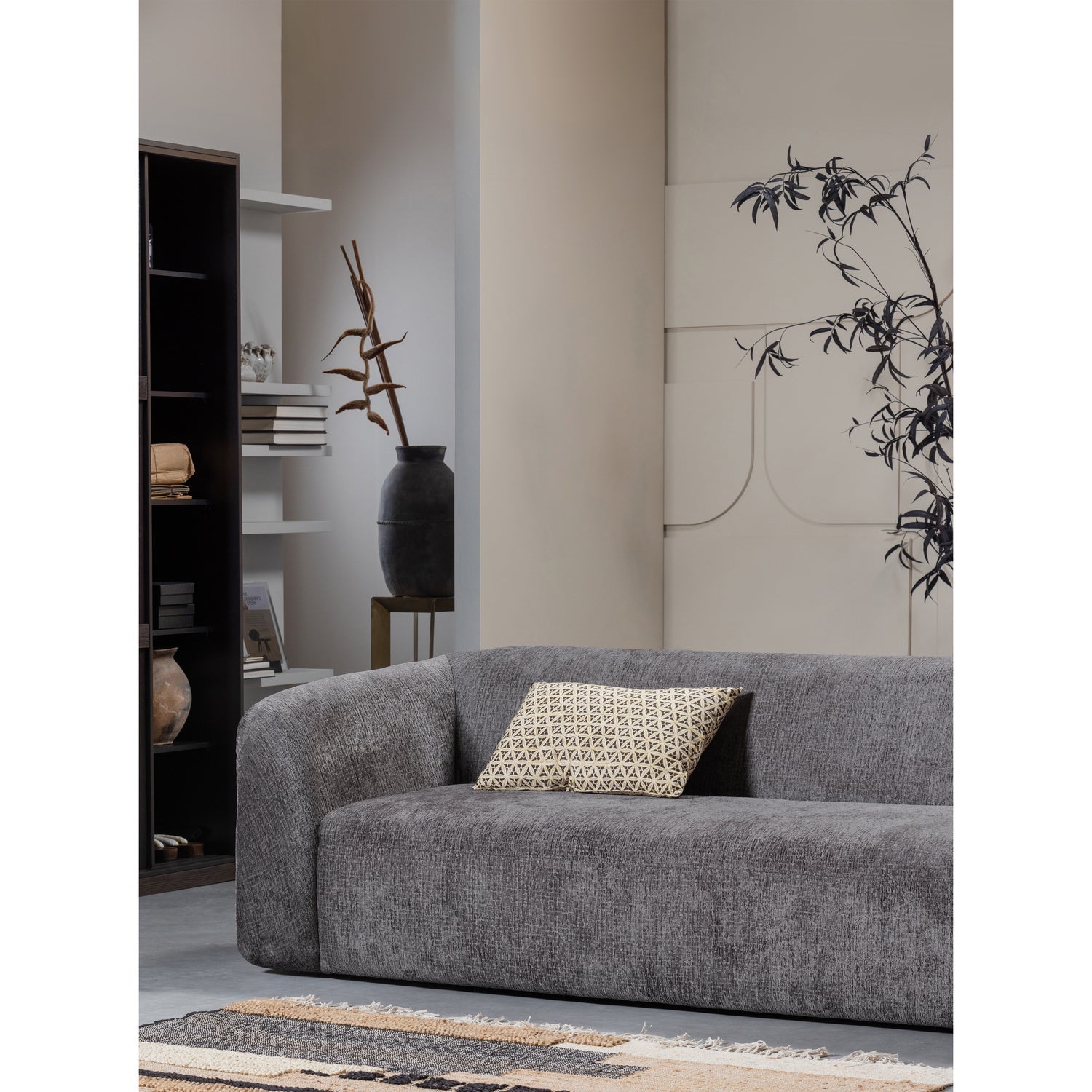 SLOPING 3-SITZER SOFA STRUCTURE VELVET MOUNTAIN