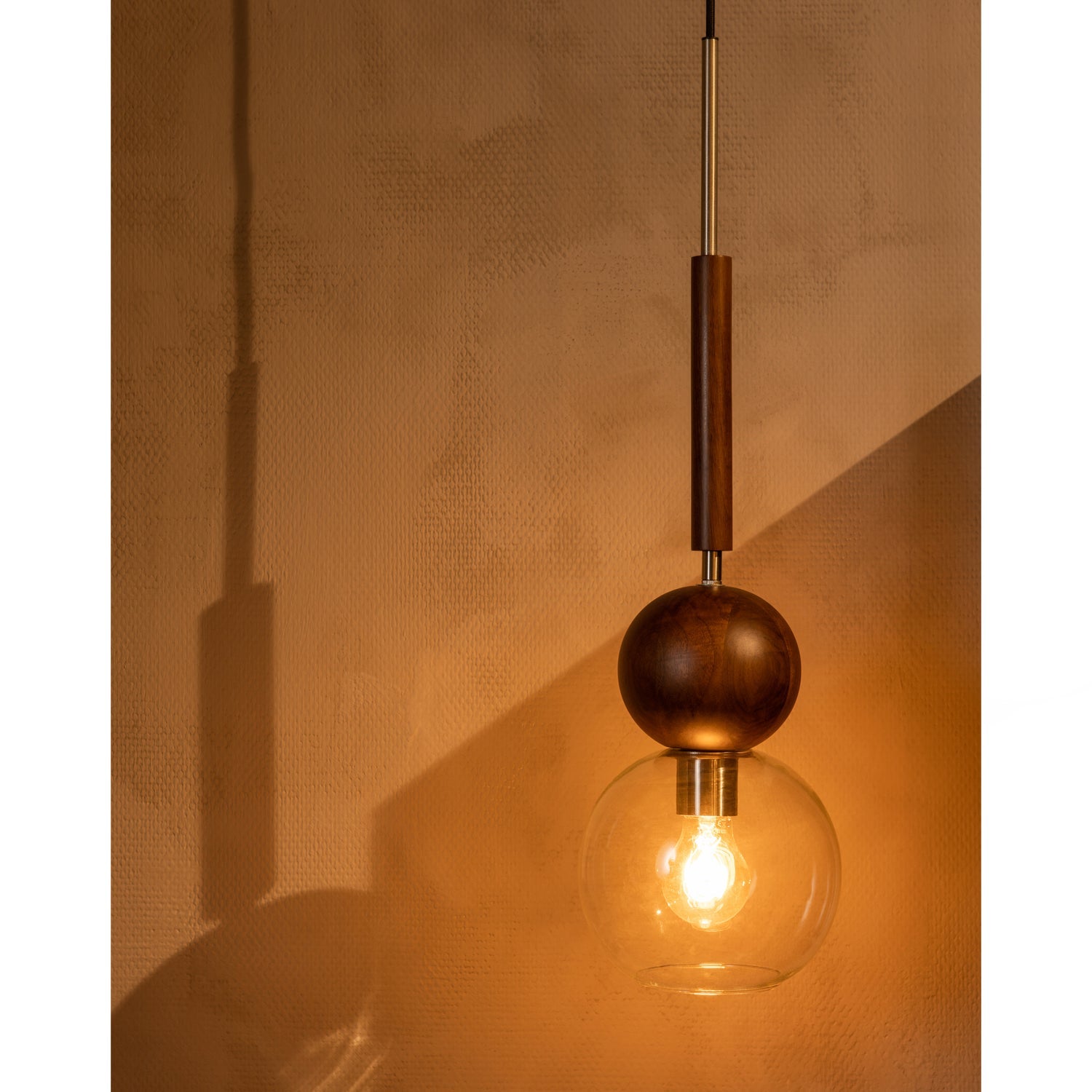 BABBLE HANGENDE LAMPE GLAS WALNUSS