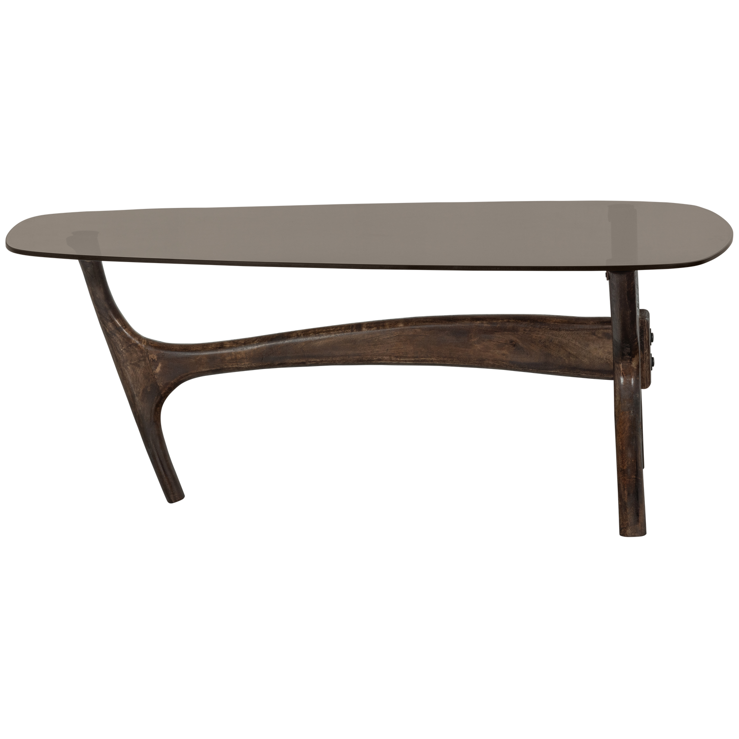 FLASH COUCHTISCH MANGOHOLZ/GLAS NUSSBAUM