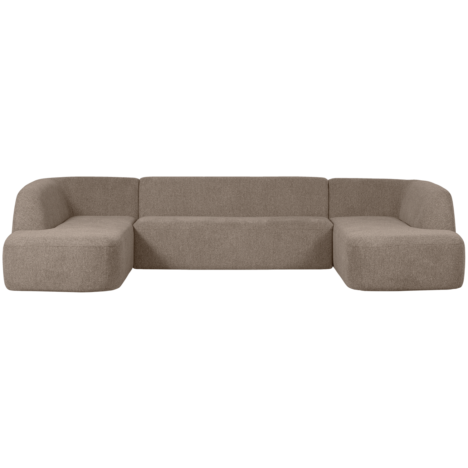 SLOPING U-SHAPE SOFA HELLBRAUN MELANGE
